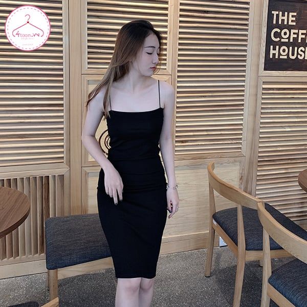 Váy body 2 dây thun gân