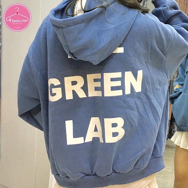 Áo Hoodie Zip Green Lab