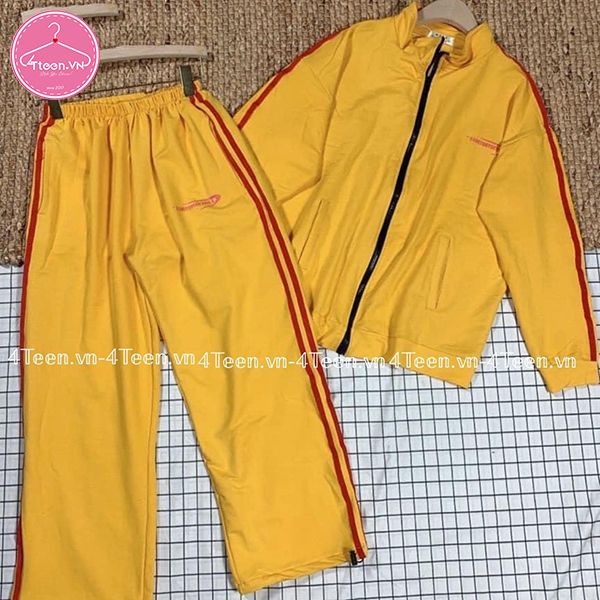 Set bộ khoác thể thao sọc dáng rộng Ulzzang