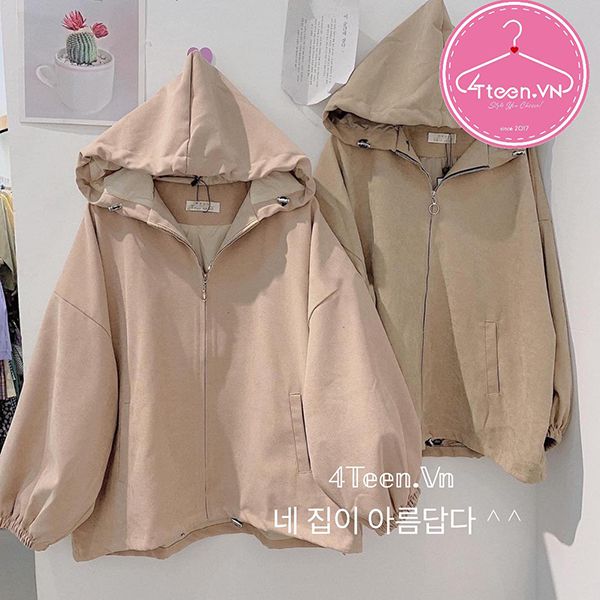 Áo khoác nữ chất liệu nỉ có mũ Ulzzang