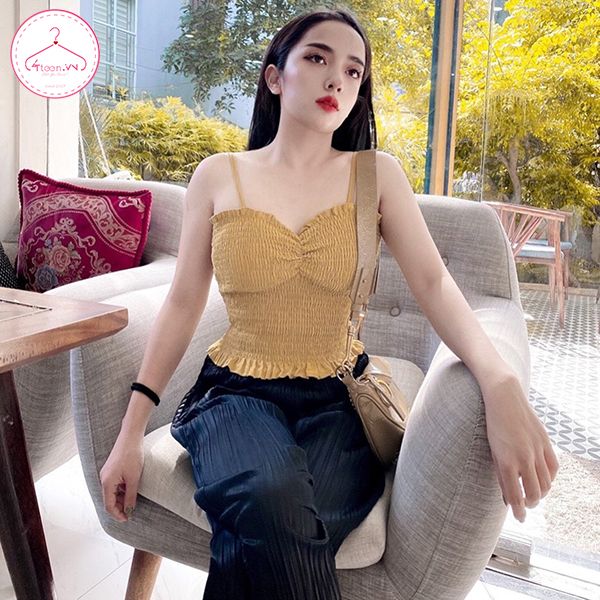 Áo 2 dây chun nhún độn ngực