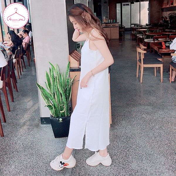 Đầm maxi 2 dây hở lưng