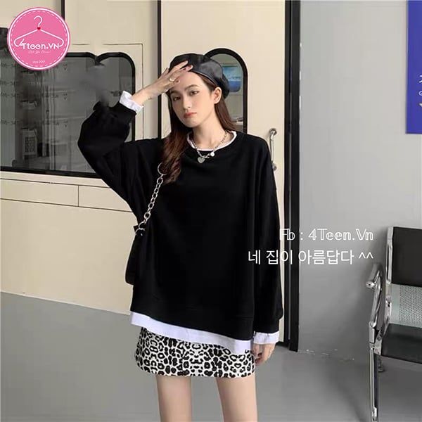 Áo phông tay dài giả 2 lớp thời trang thu đông 2020