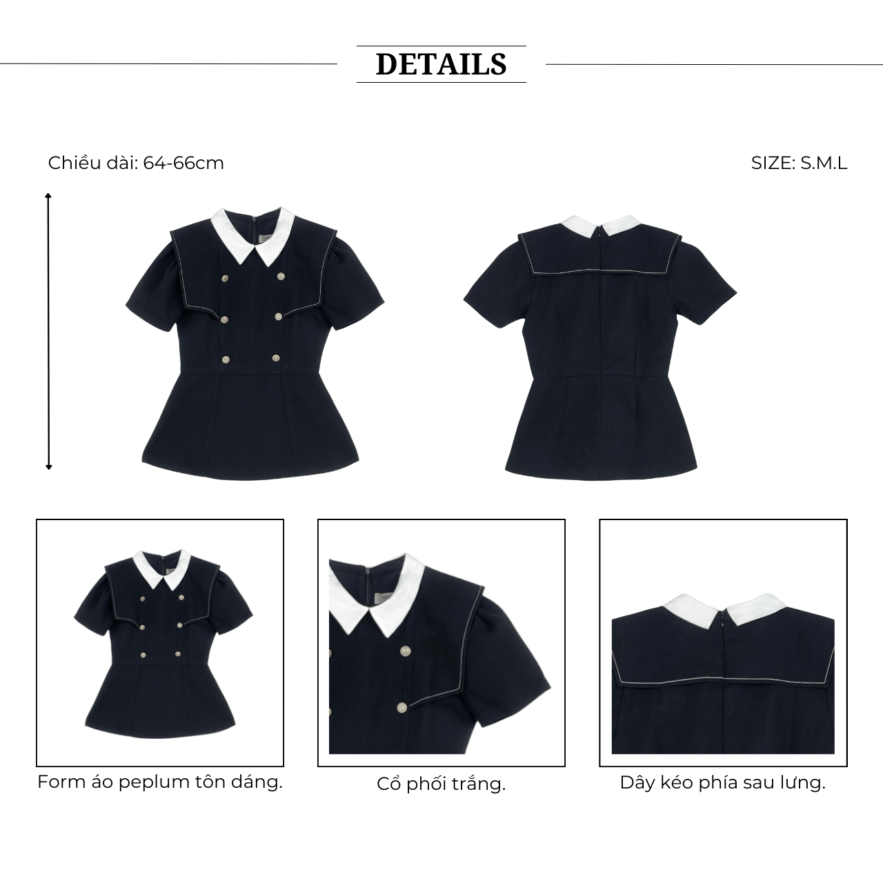 Áo kiểu peplum tay ngắn - A2596