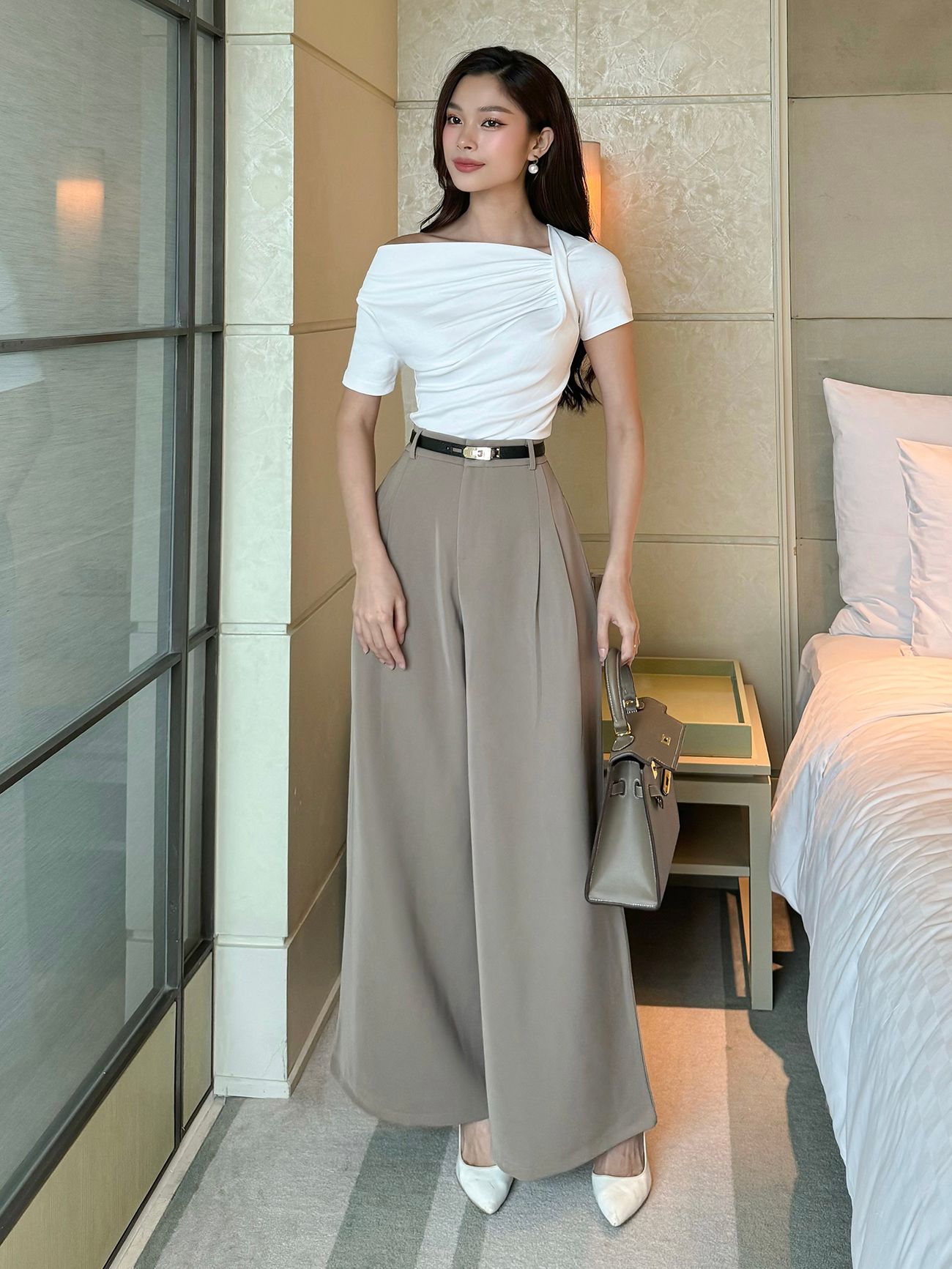 Quần suông công sở dài ống rộng Q2719
