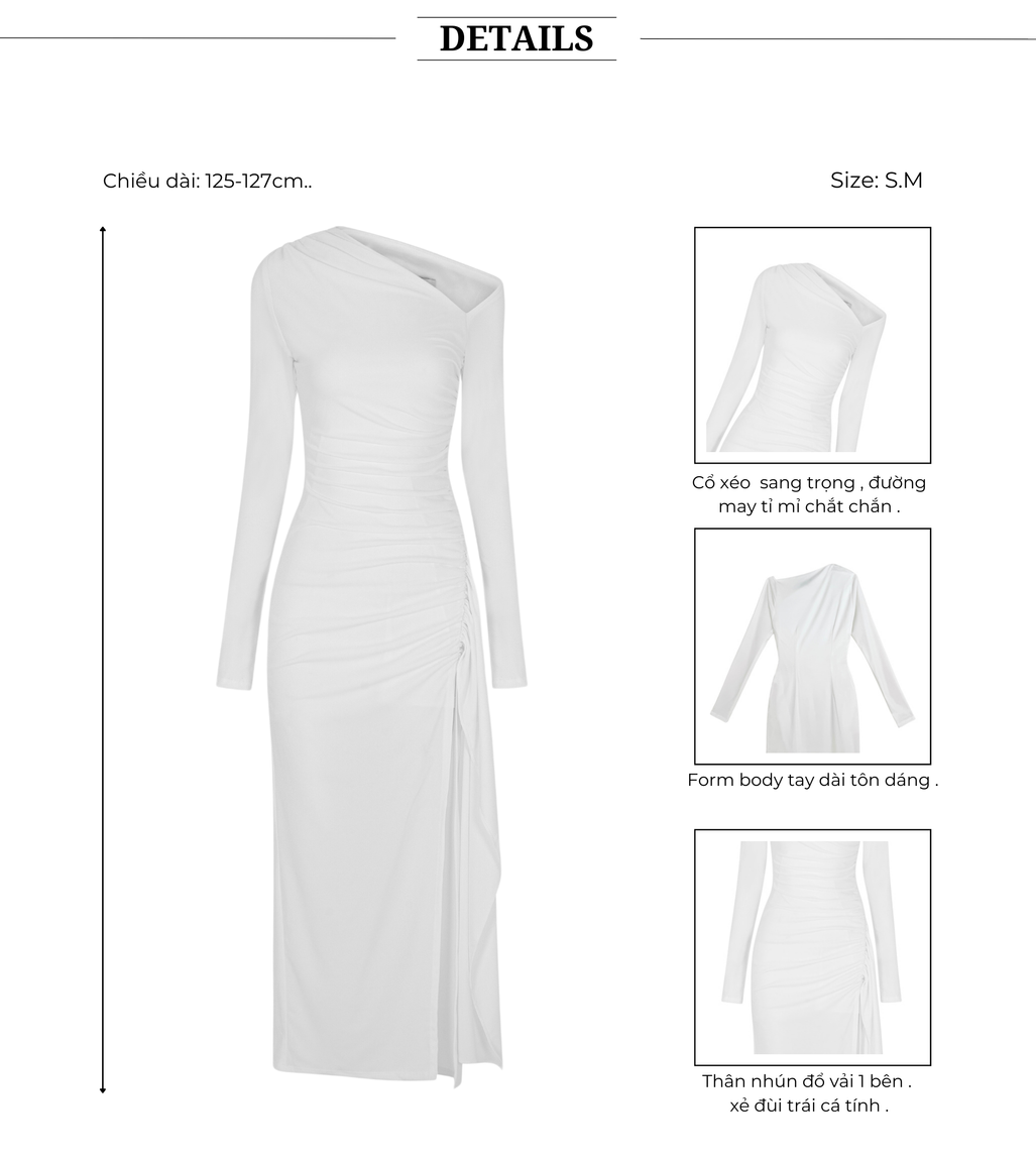 Đầm body dài cổ xéo đắp vạt - D2478