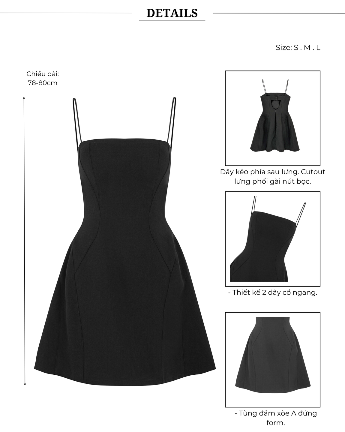 Đầm 2 dây xòe cut out lưng ( kèm sẵn mút ngực )-D3683