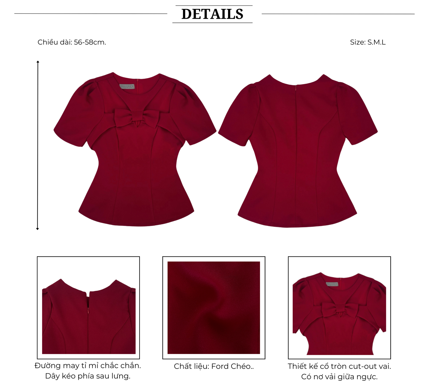 Áo kiểu peplum cut-out vai - A4063B