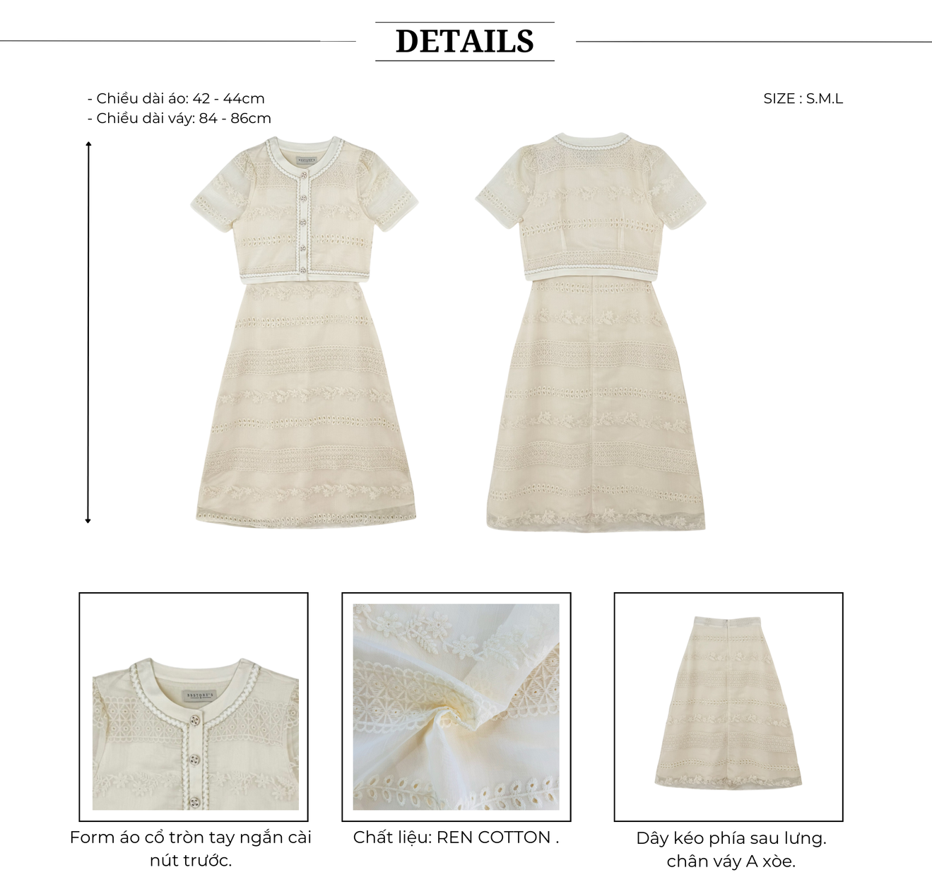 Set áo crop phối chân váy dài - K4203T