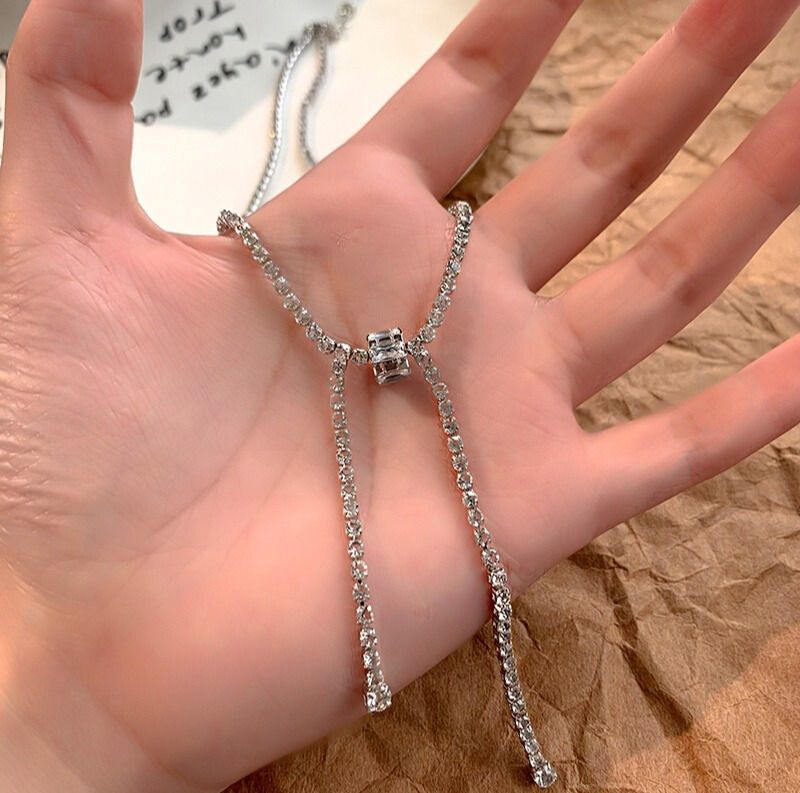 Dây chuyền nữ choker đính đá-N01