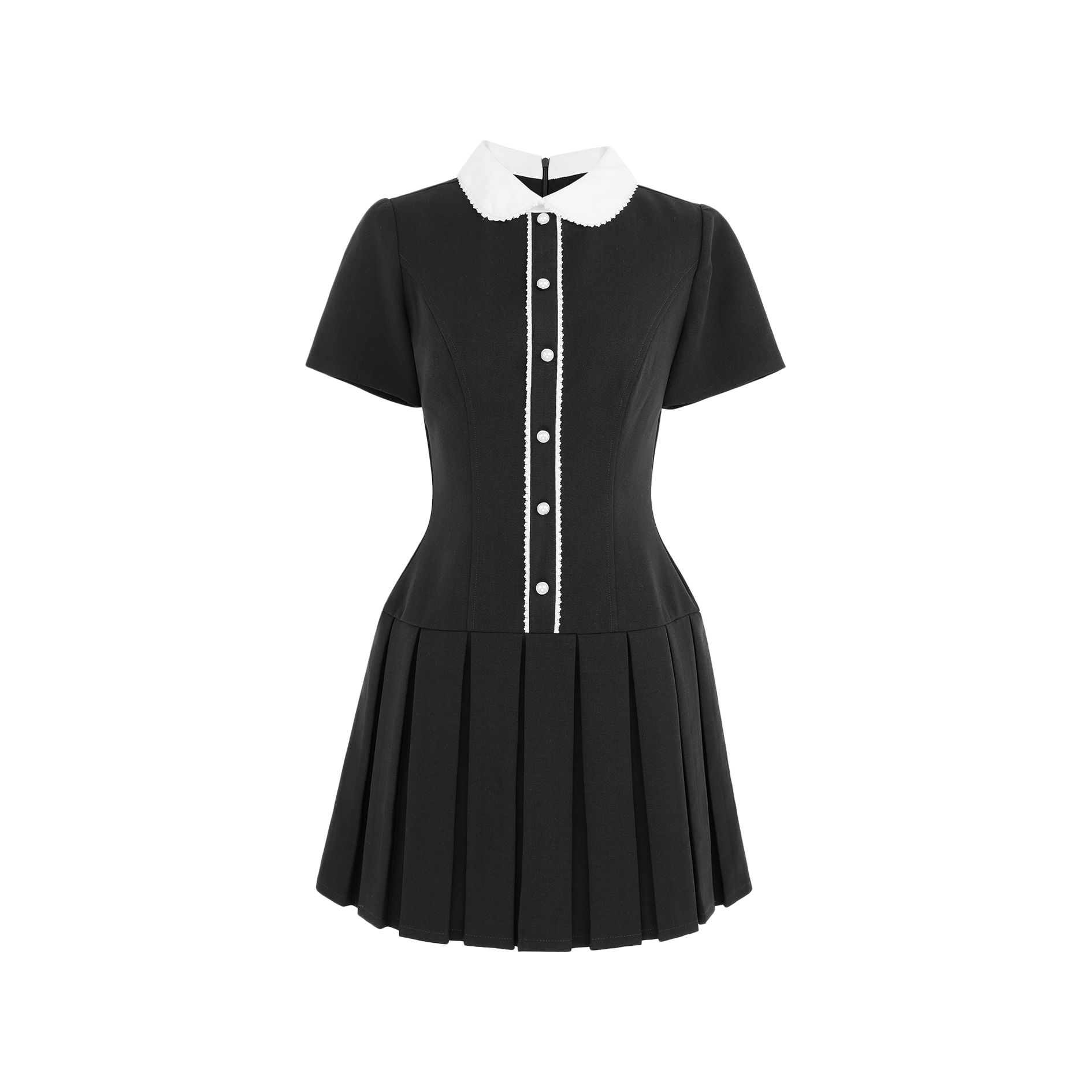 Đầm dạo phố ngắn cotton xếp li D4351A