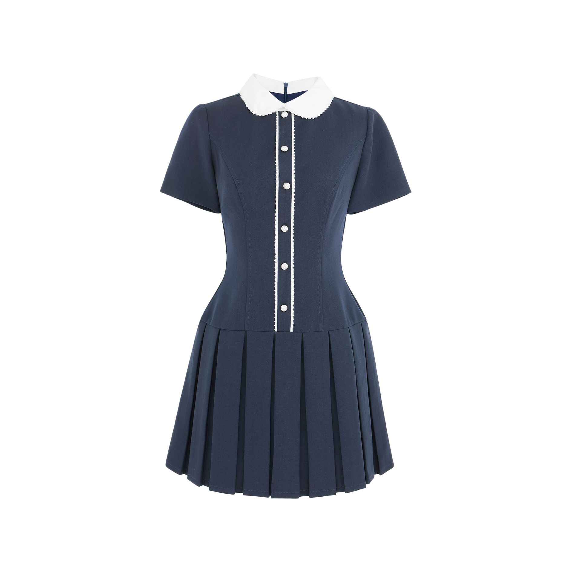 Đầm dạo phố ngắn cotton xếp li D4351A