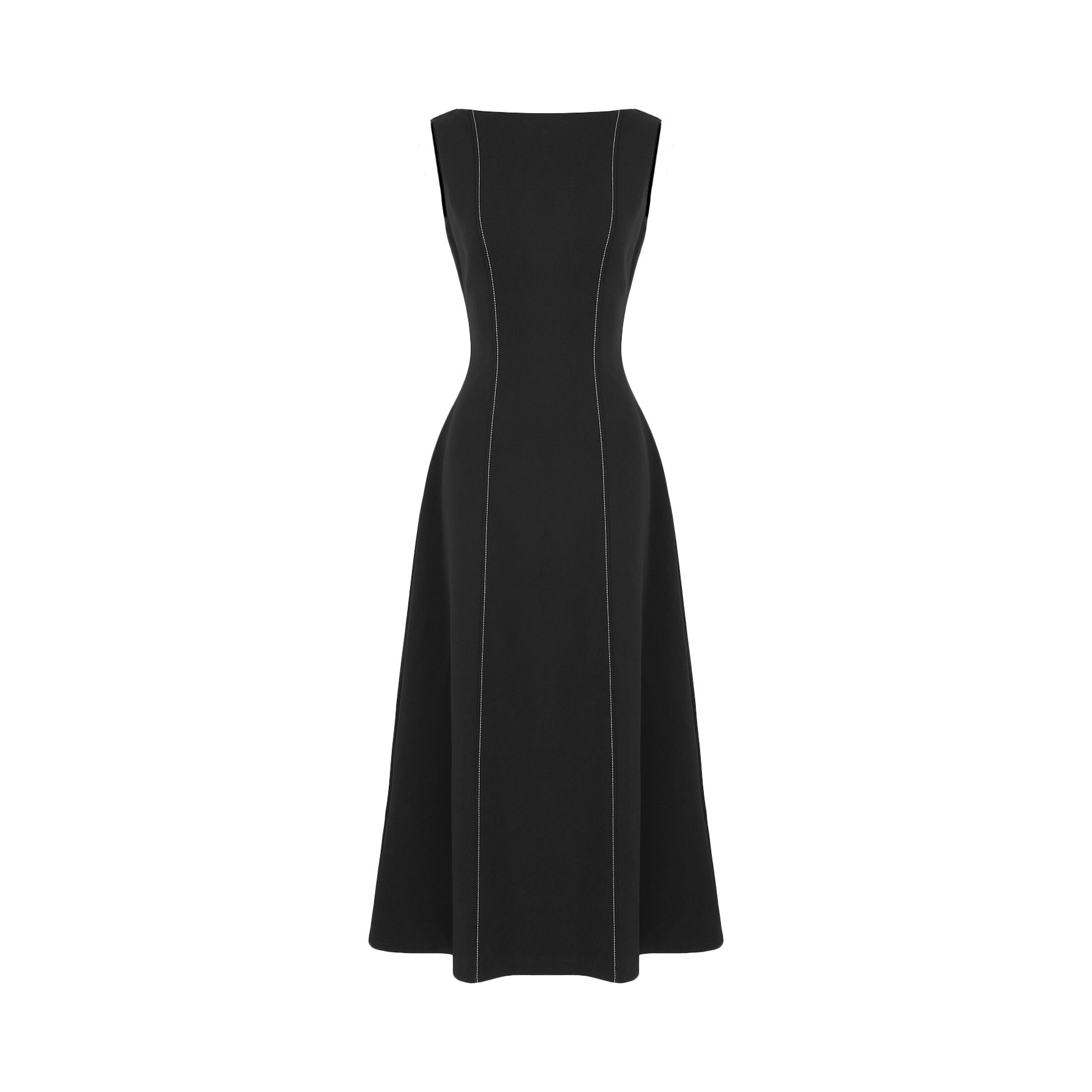 Đầm xoè tiệc dài cotton cổ thuyền D4331A