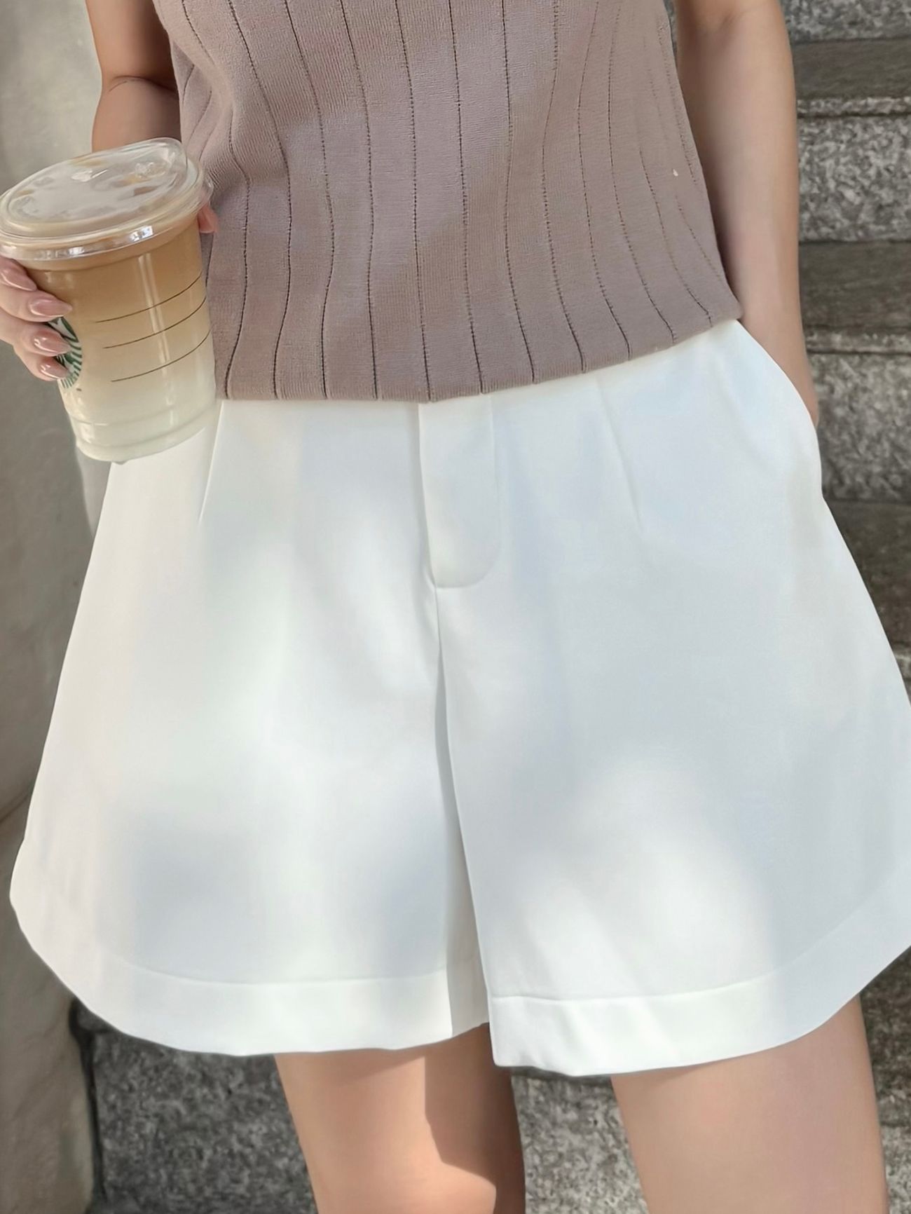 Quần short basic lưng cao - Q3752T