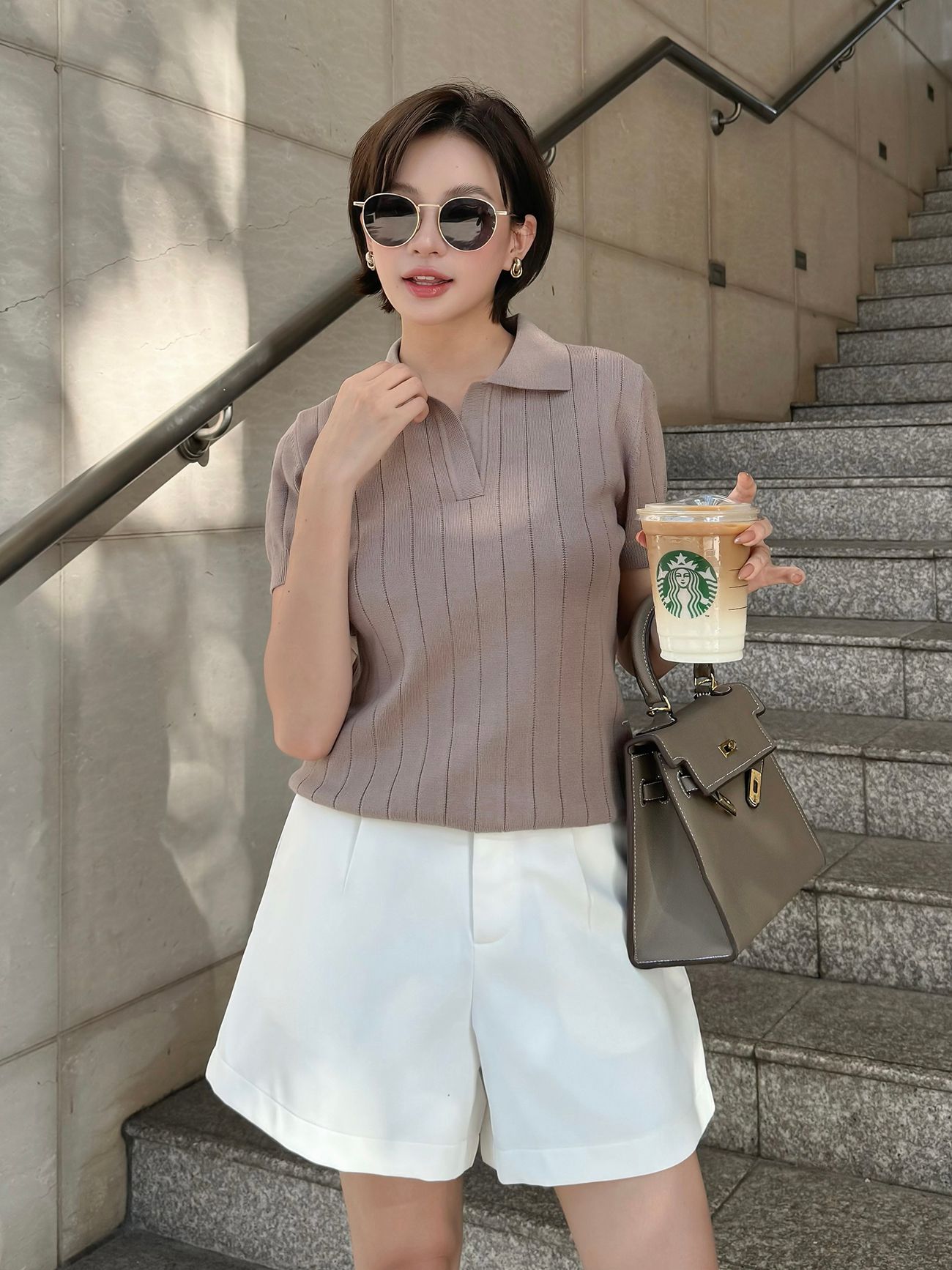 Áo polo trơn tay ngắn cổ trụ - A3767
