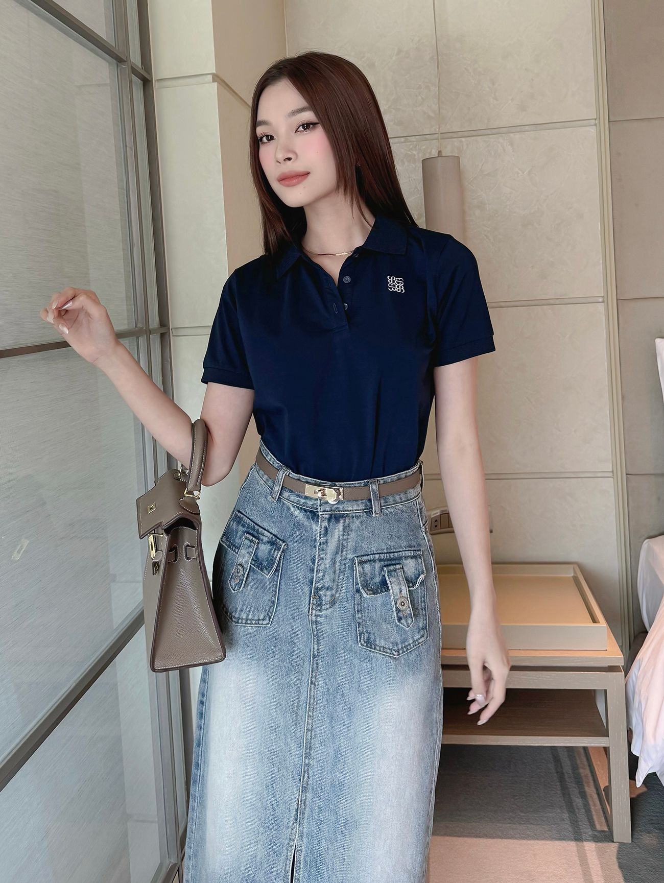 Áo thun polo thêu -A3731