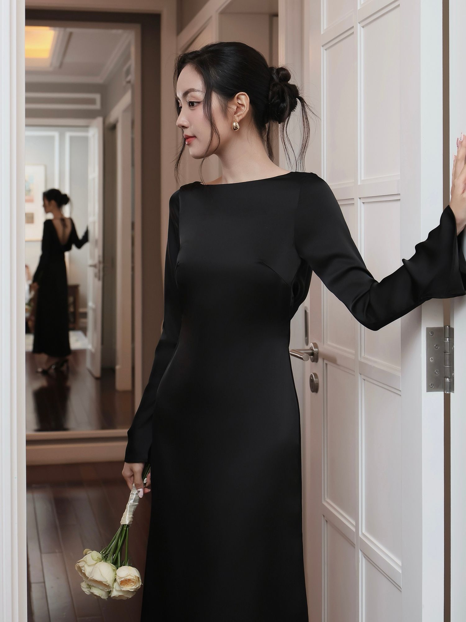 Đầm dự tiệc dài dáng suông - D4268B