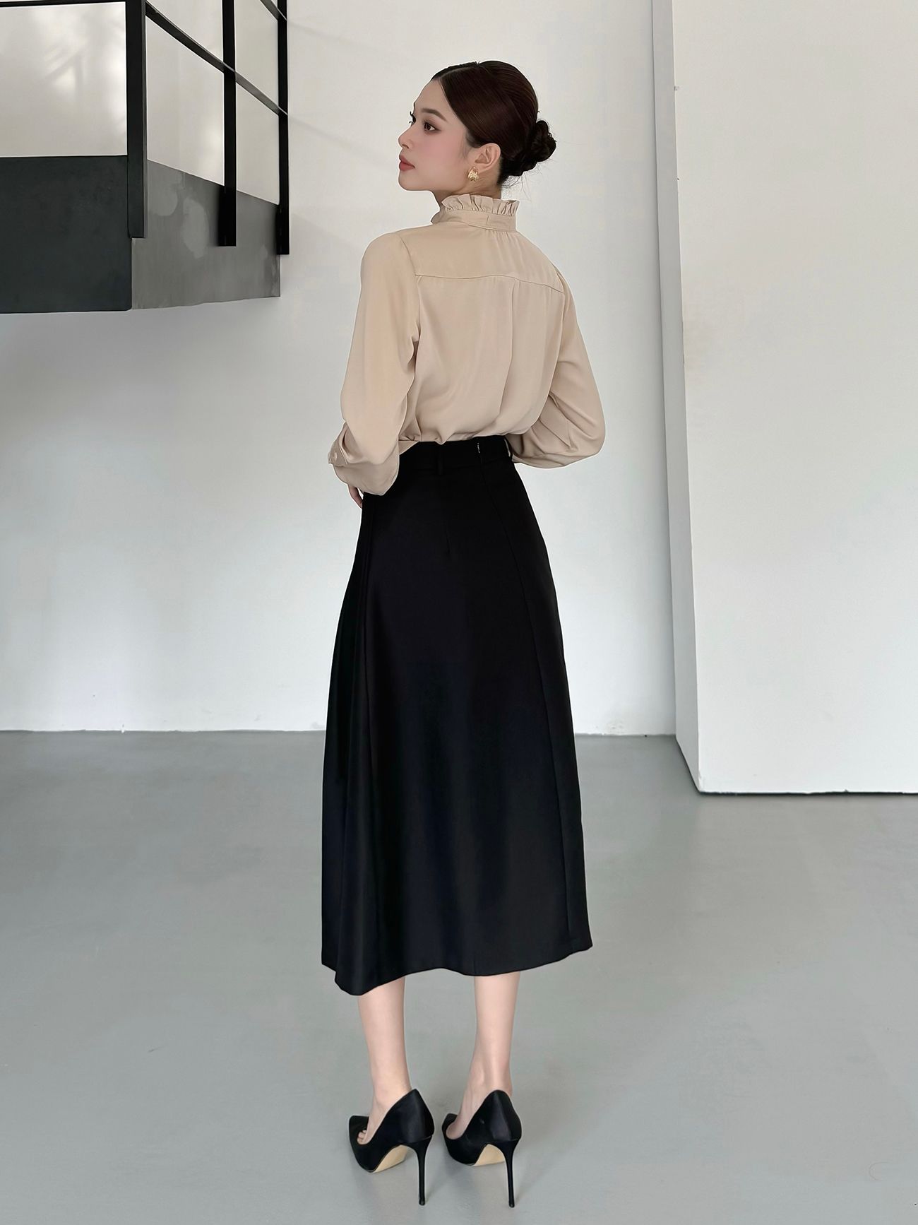 Chân váy dài lưng cao công sở - V3686