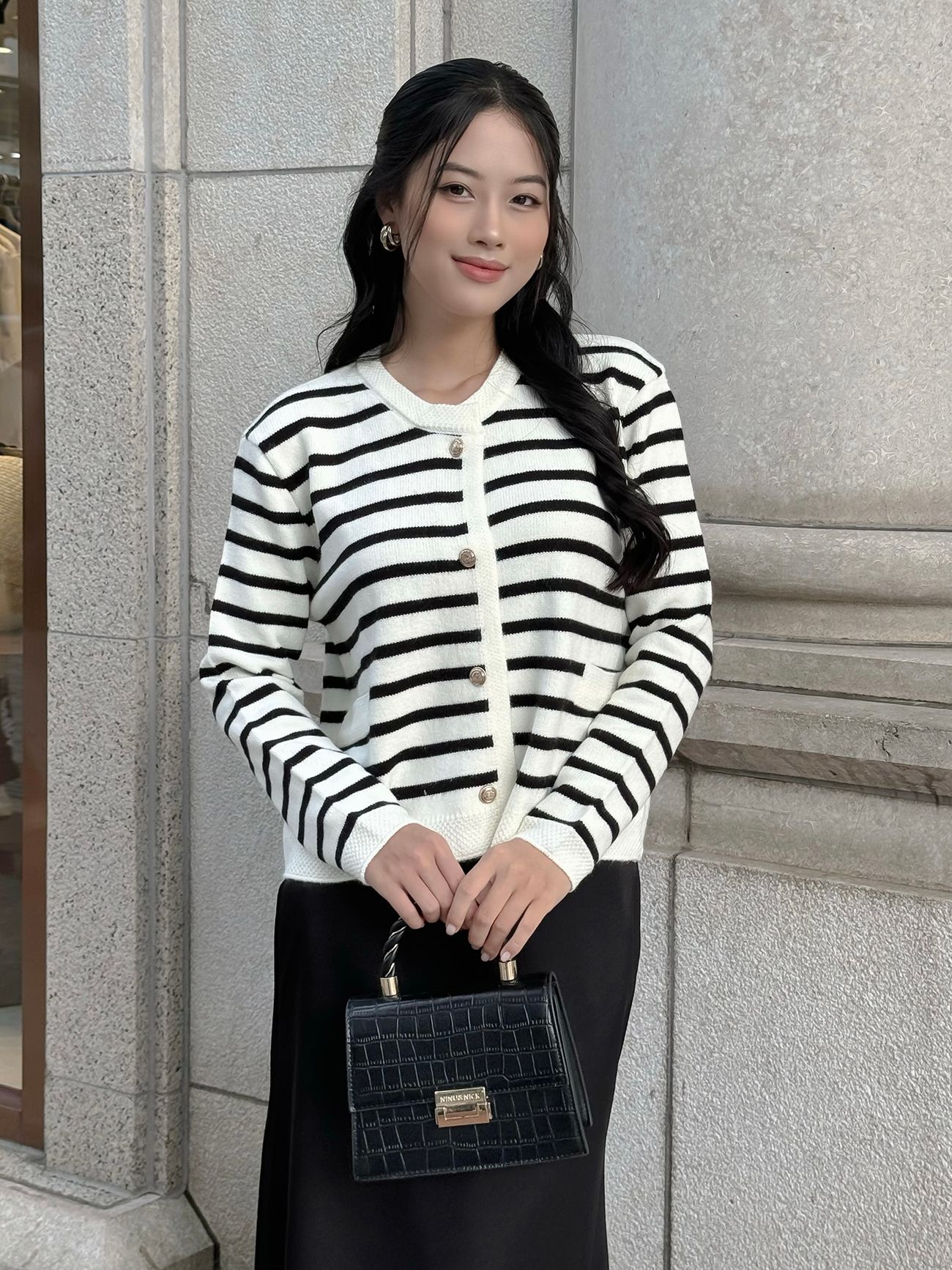 Áo khoác len form rộng tay dài - A4050V
