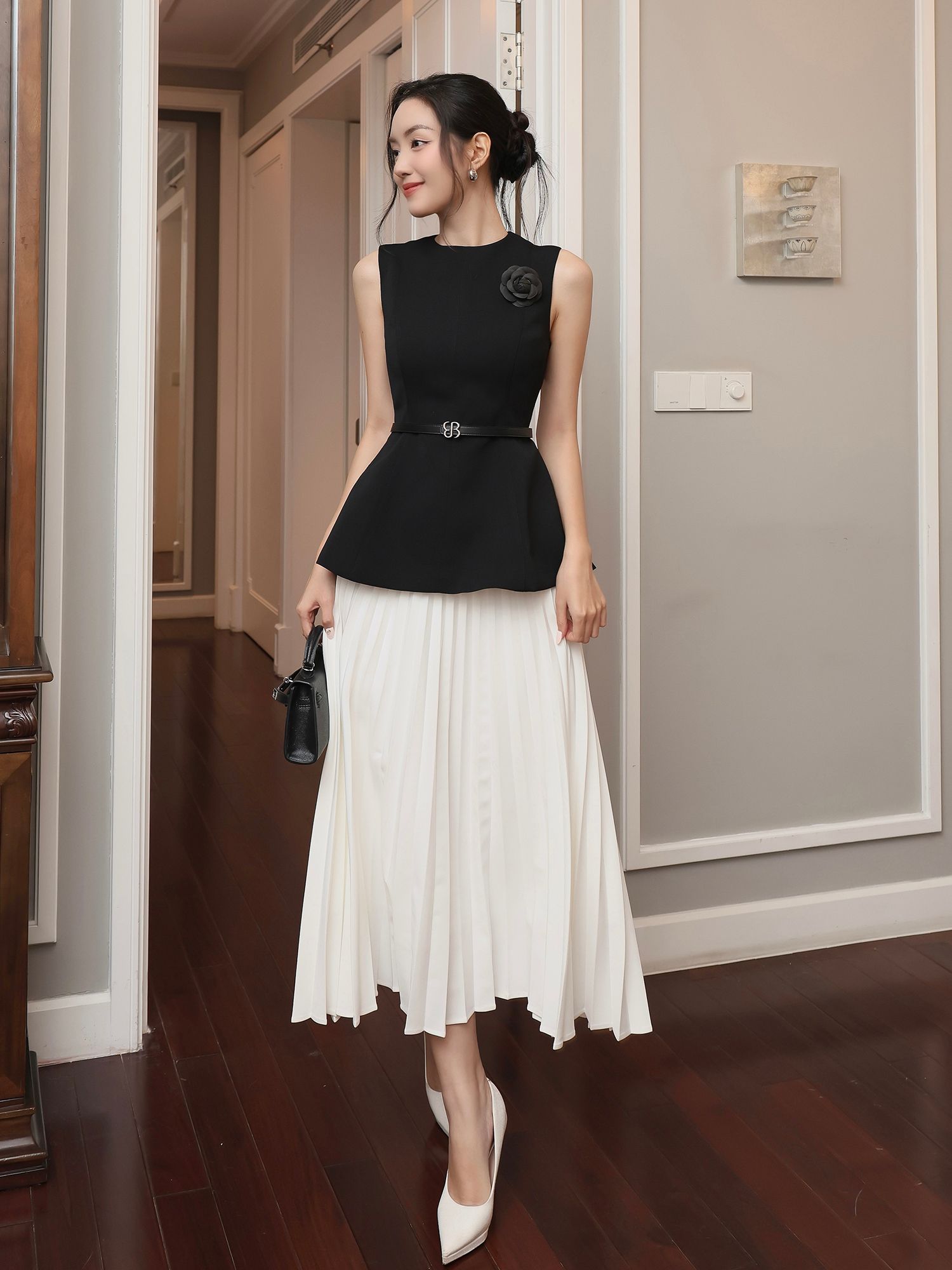 Áo kiểu peplum dự tiệc cổ tròn - A4255A