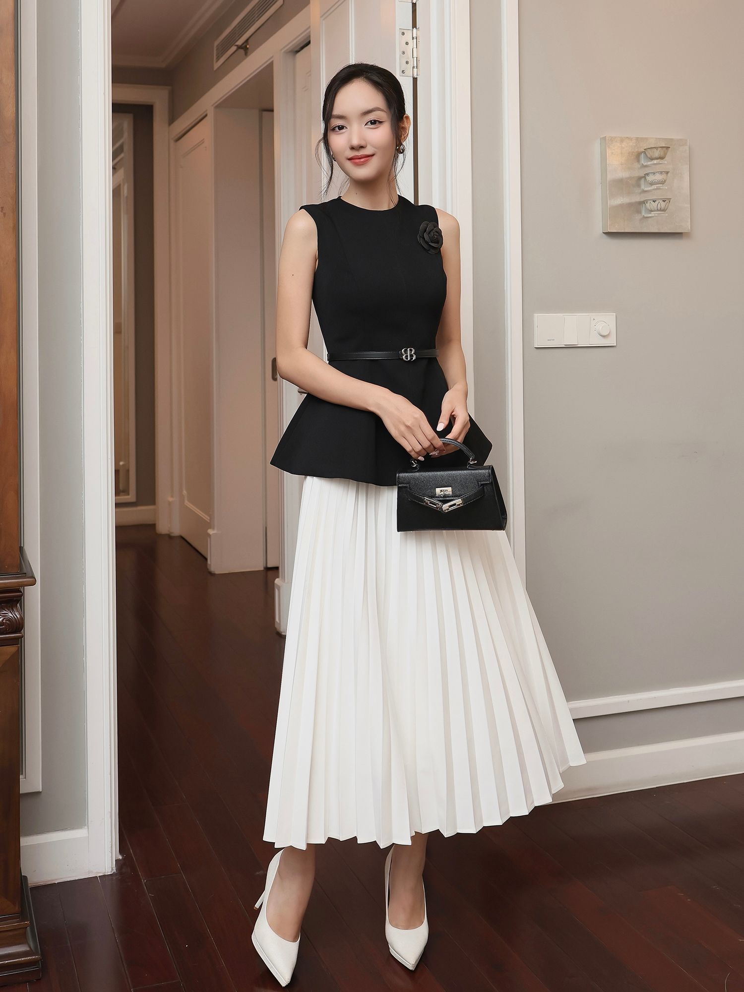 Áo kiểu peplum dự tiệc cổ tròn - A4255A