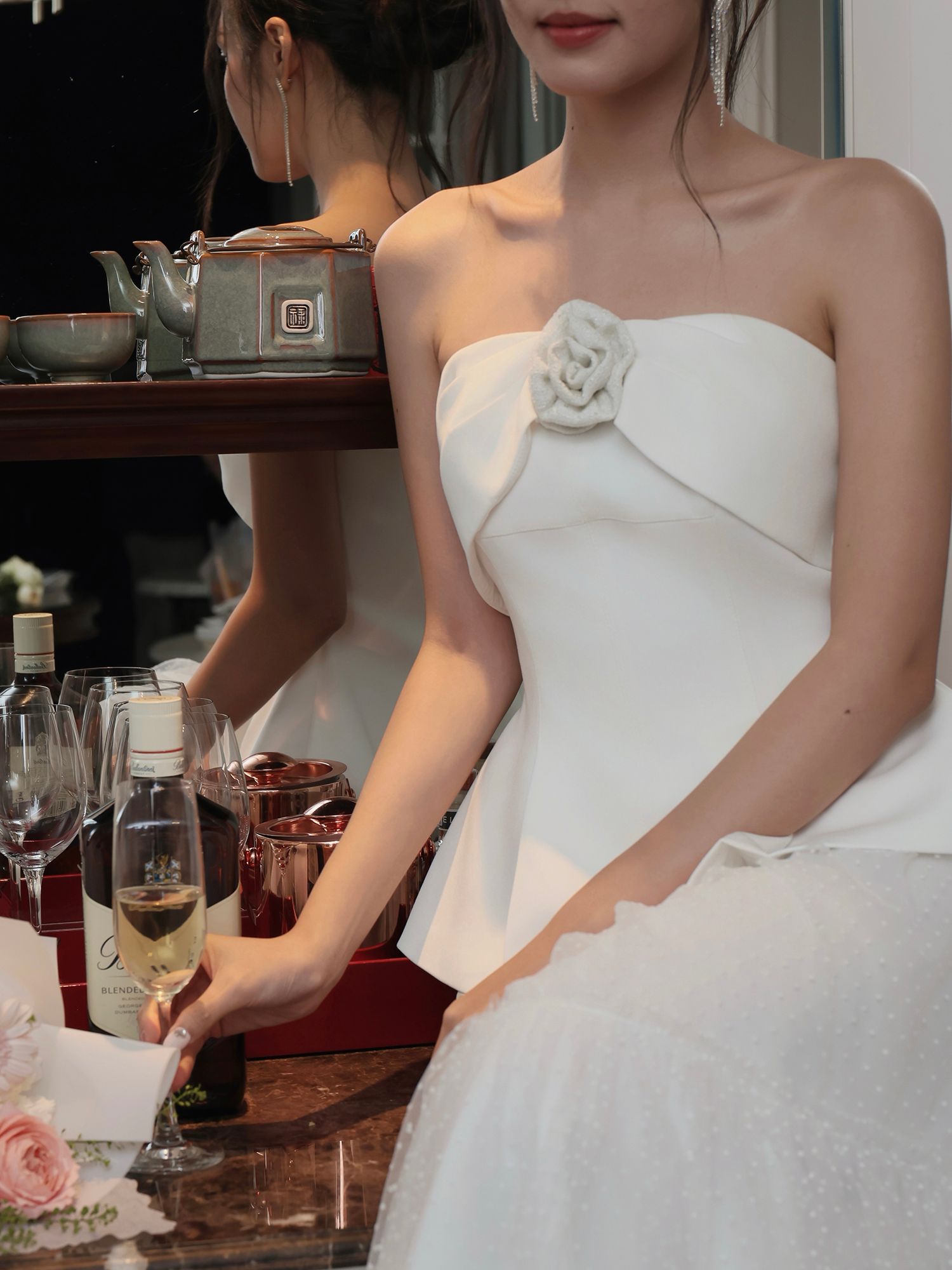 Áo kiểu peplum kết hoa vải - A4254A