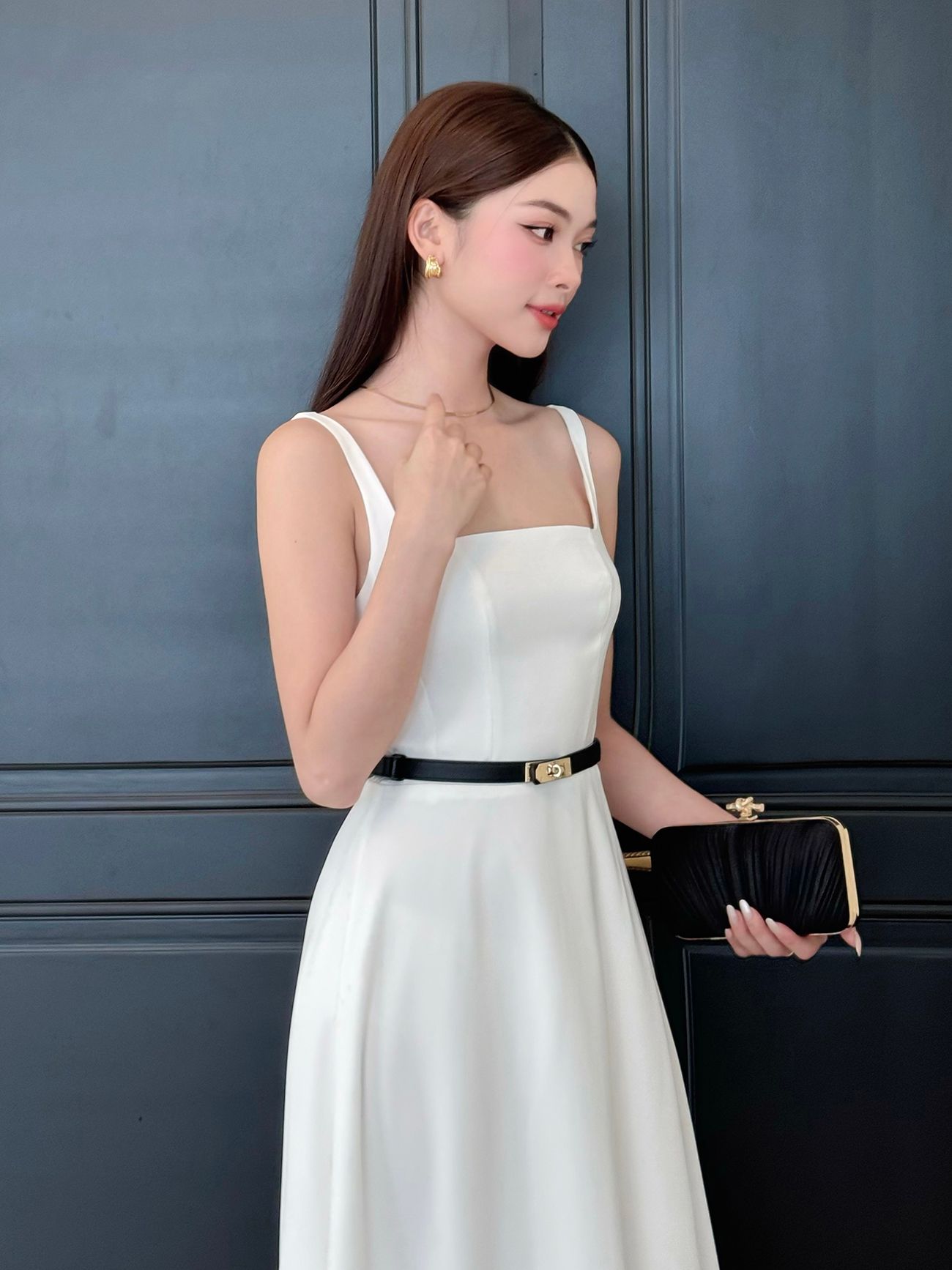 Đầm xòe 2 dây bản nhỏ dự tiệc - D3719