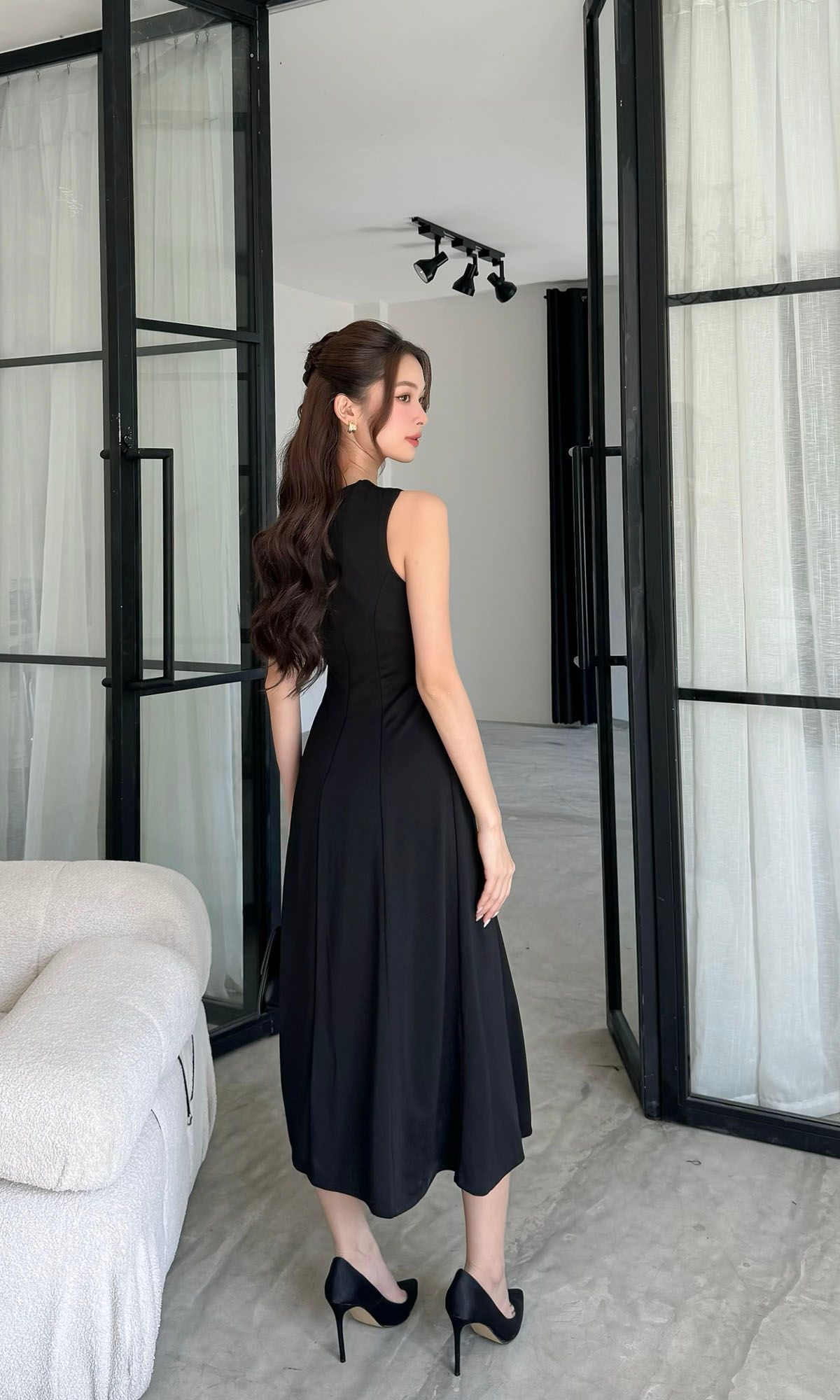 Đầm dài dự tiệc phối kiểu ngực - D3465