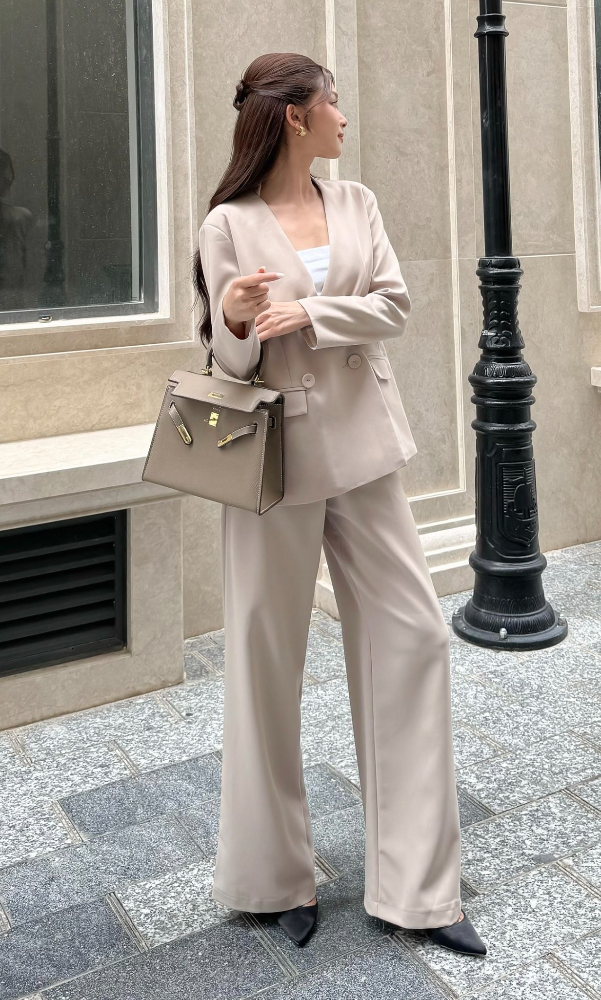 Áo blazer tay dài cổ V - A3617