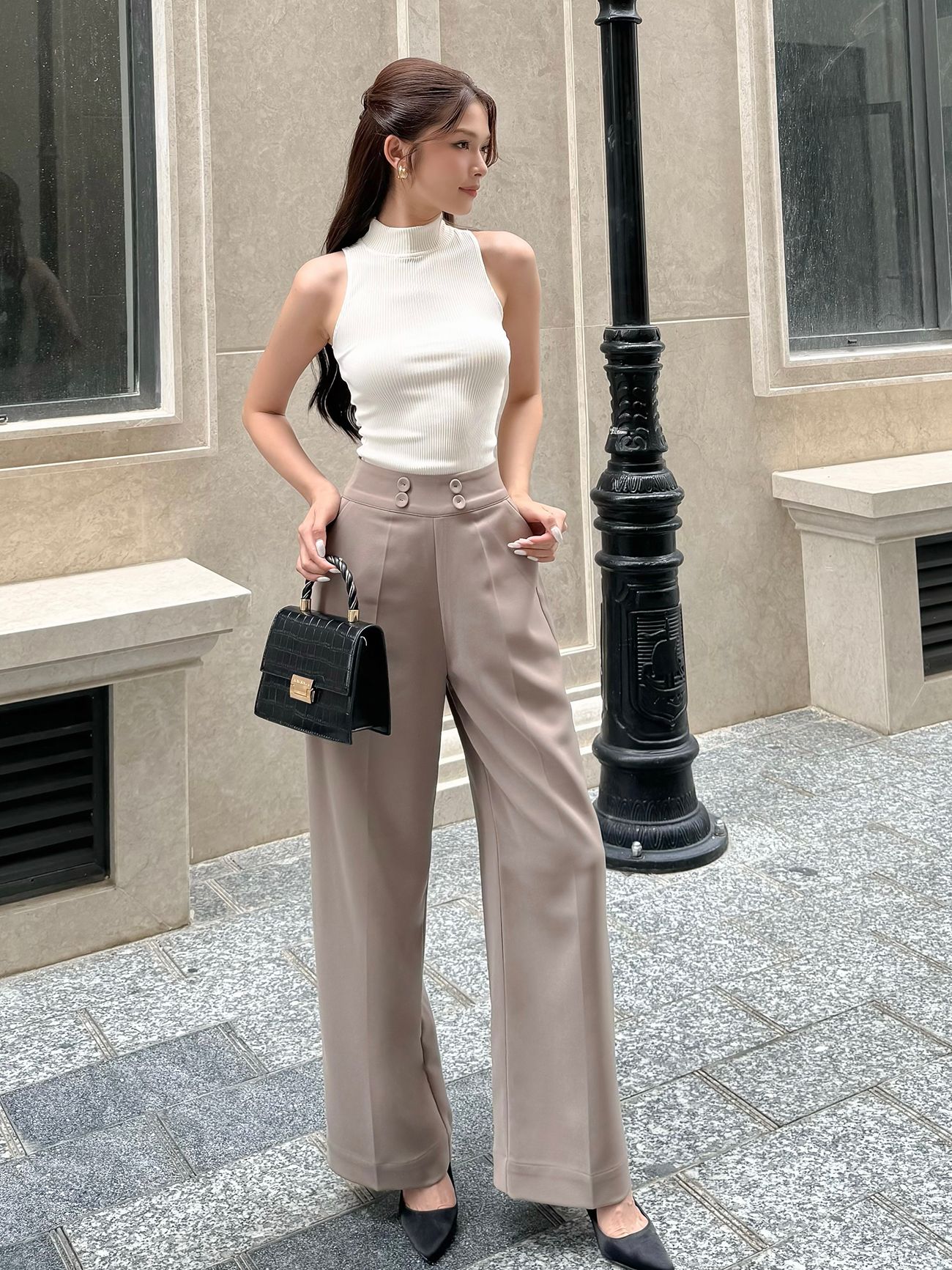 Áo thun gân cổ trụ sát nách - A2180S