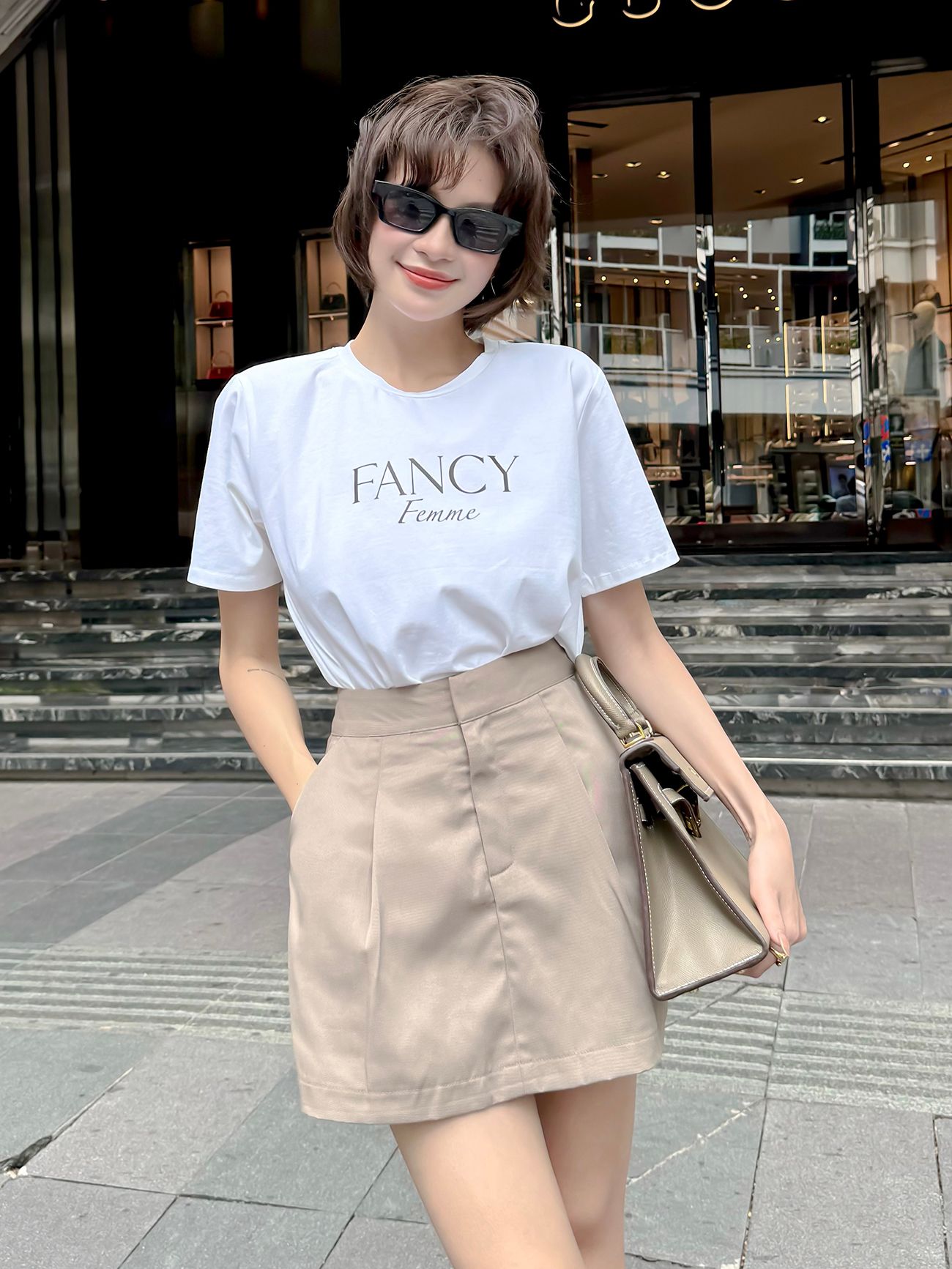 Áo thun in chữ form rộng basic-A3880A