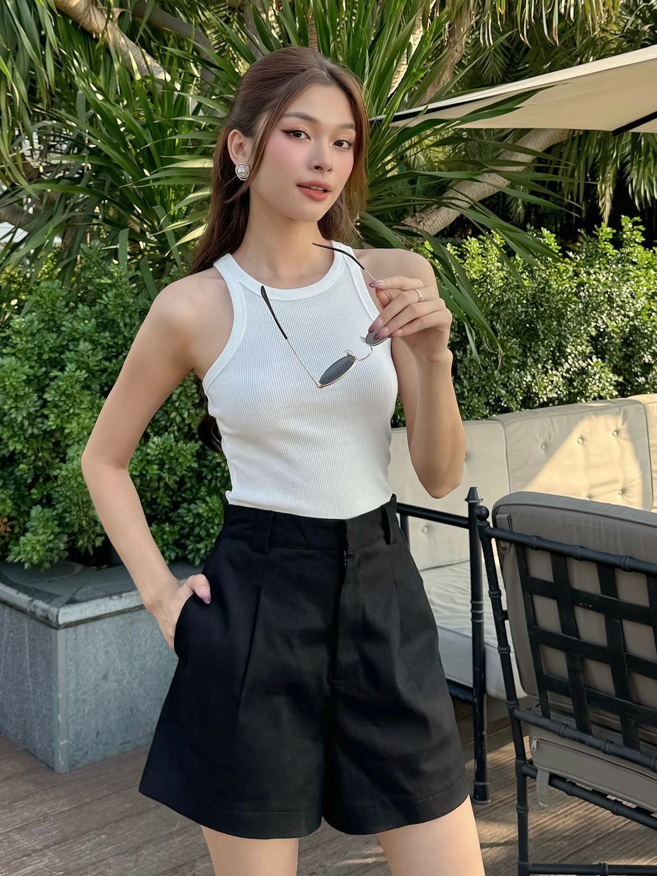 Áo ba lỗ form dài bo viền - A2213S