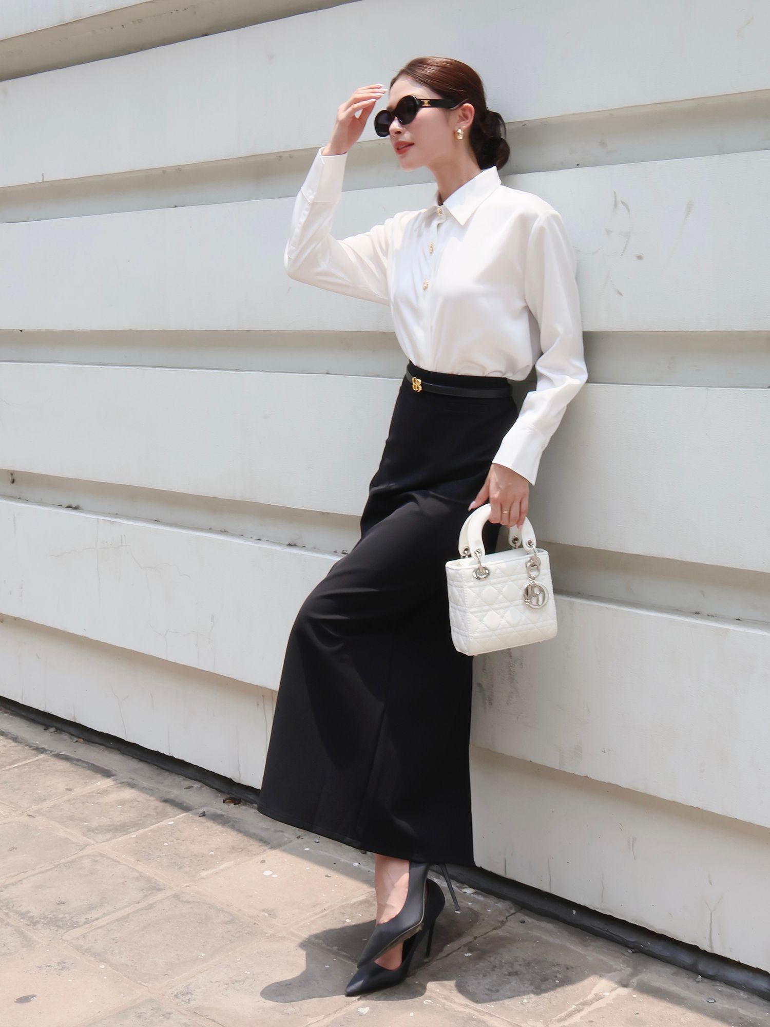 Áo sơ mi công sở lụa tay dài A4408H