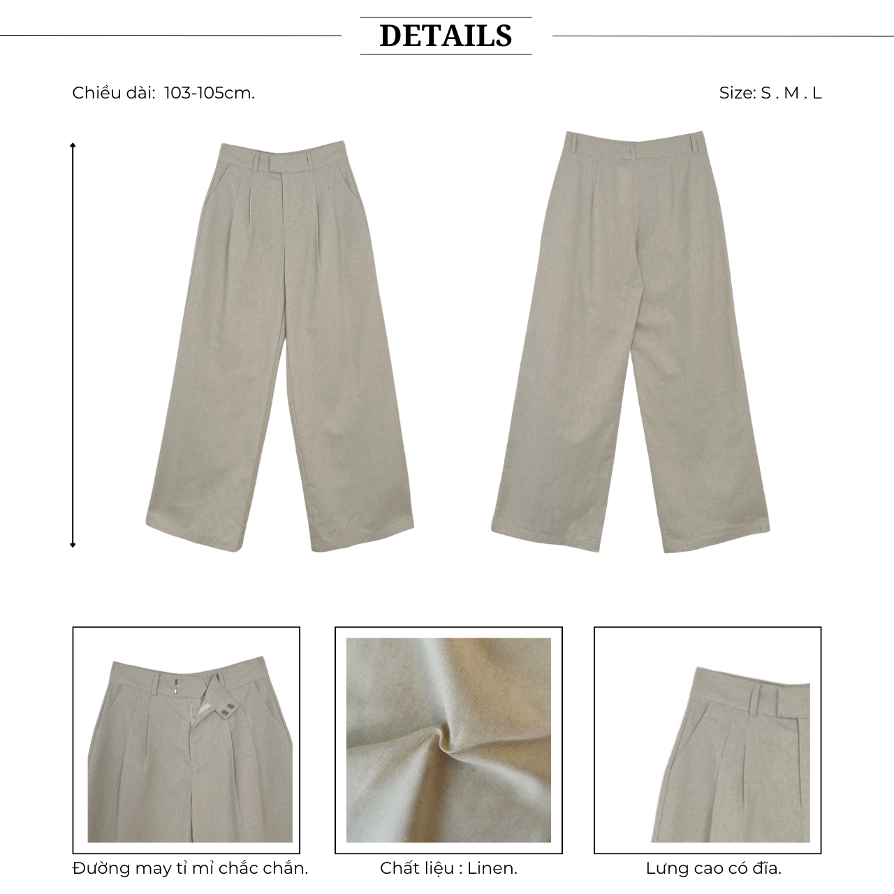 Quần suông công sở xếp ly - Q2119
