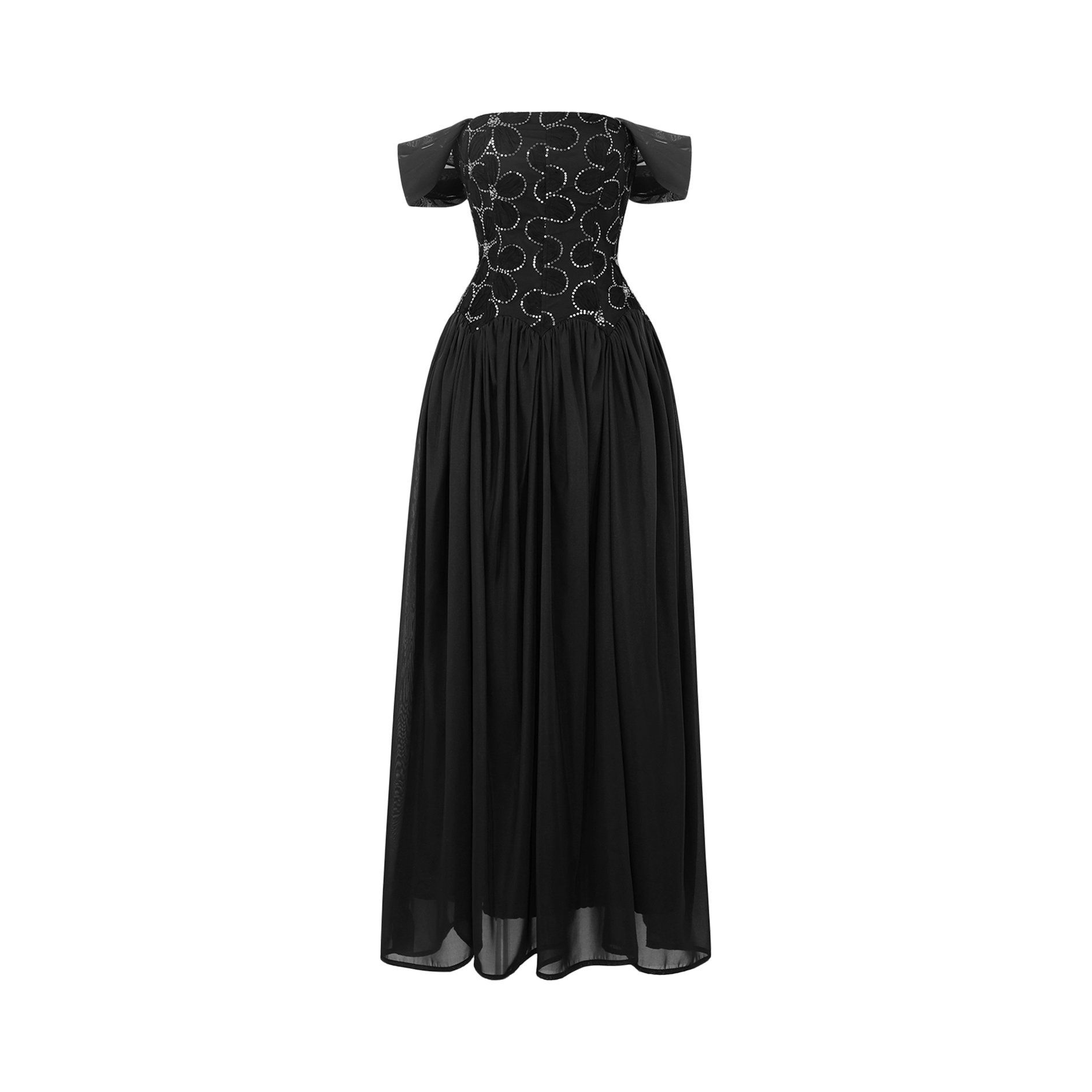 Đầm dự tiệc dài xòe phối sequin - D4257B