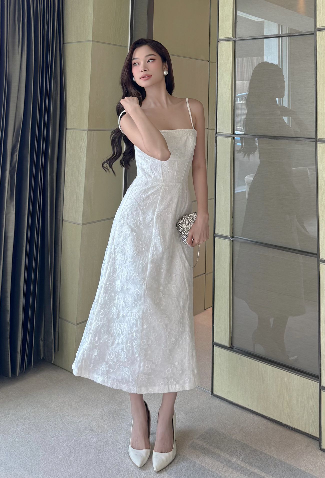 Đầm ren 2 dây cao cấp -D3476