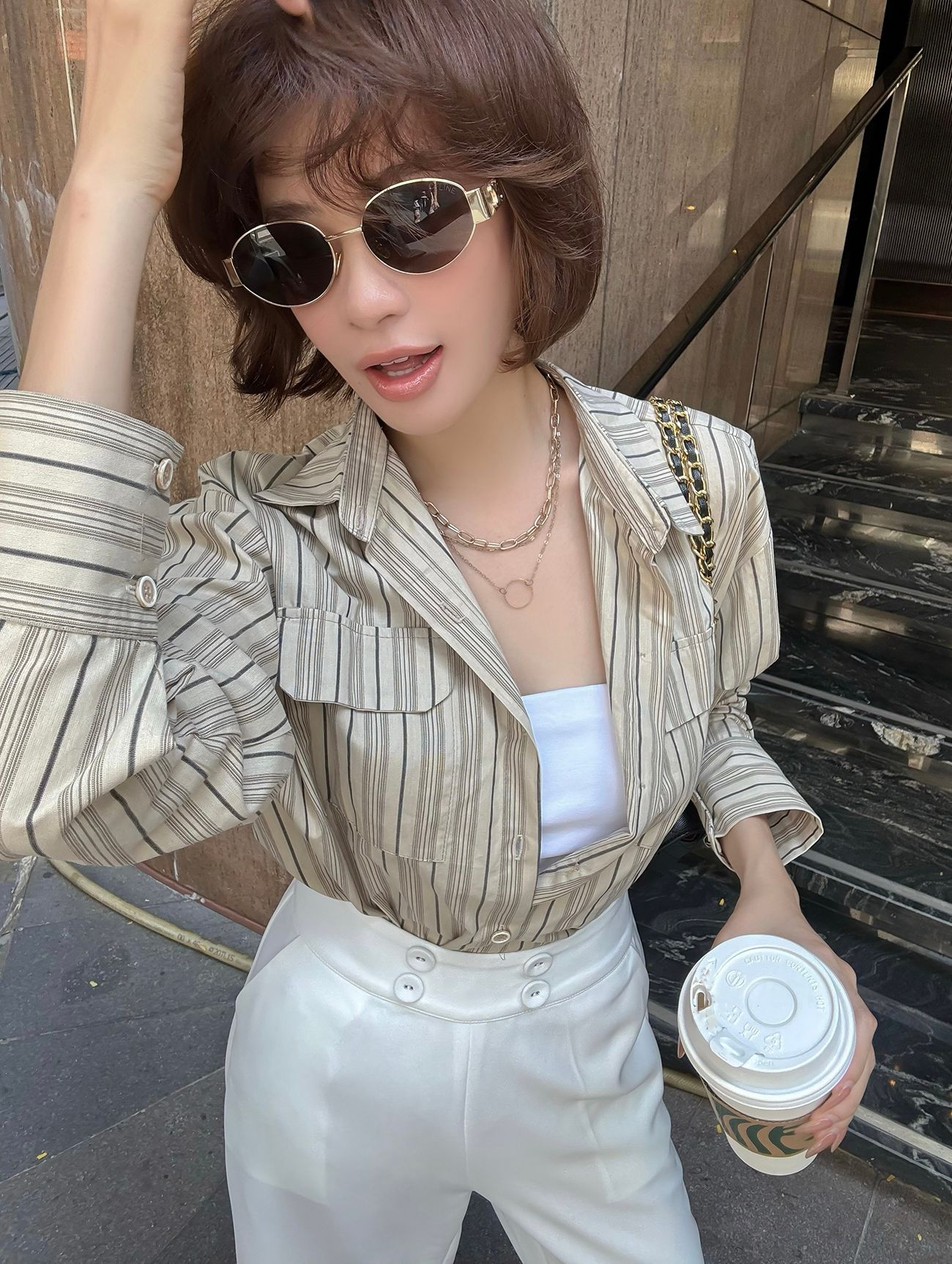 Sơ mi sọc 2 túi -A3632