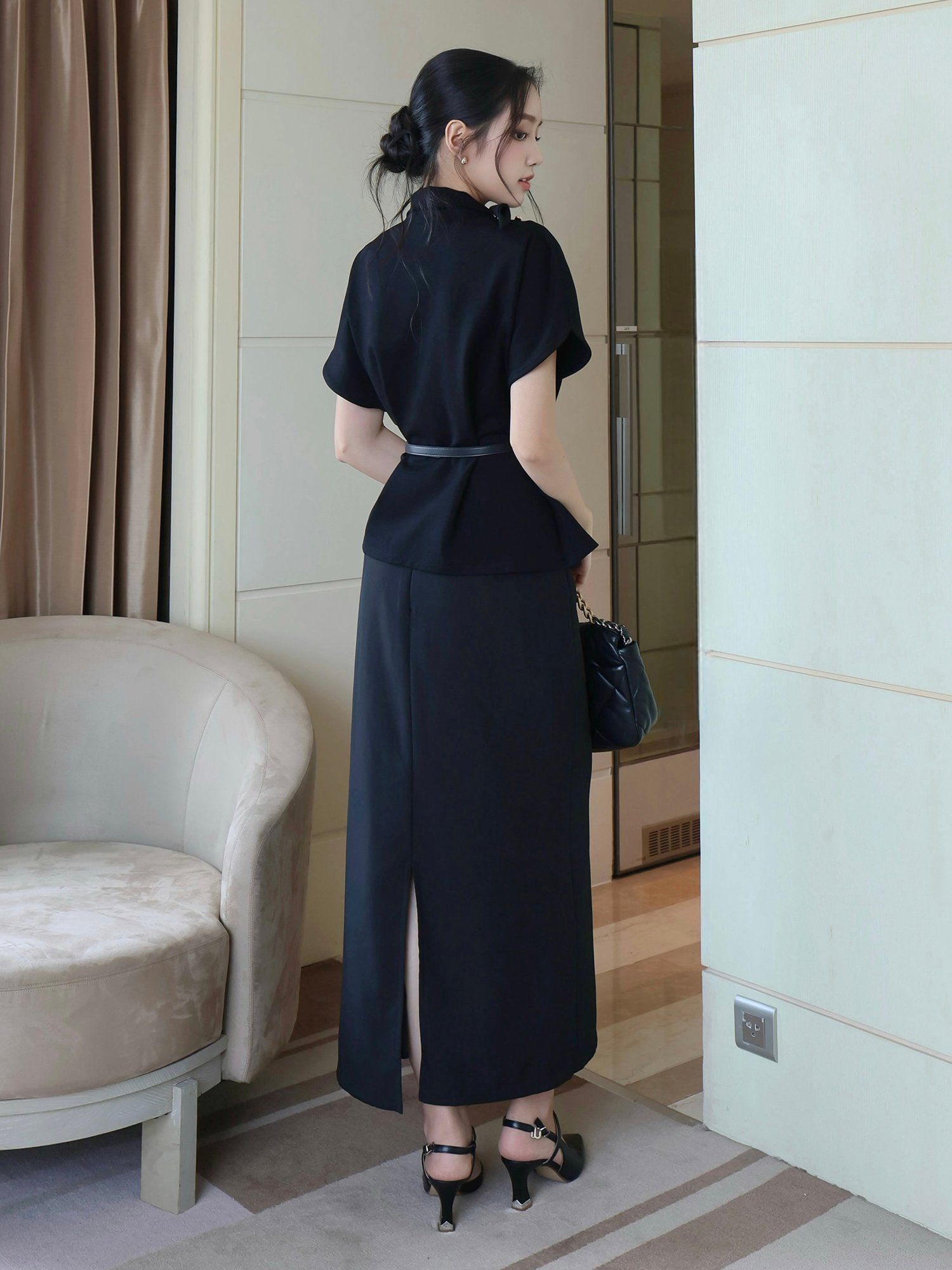 Áo kiểu bodin cổ lật form rộng - A4323B