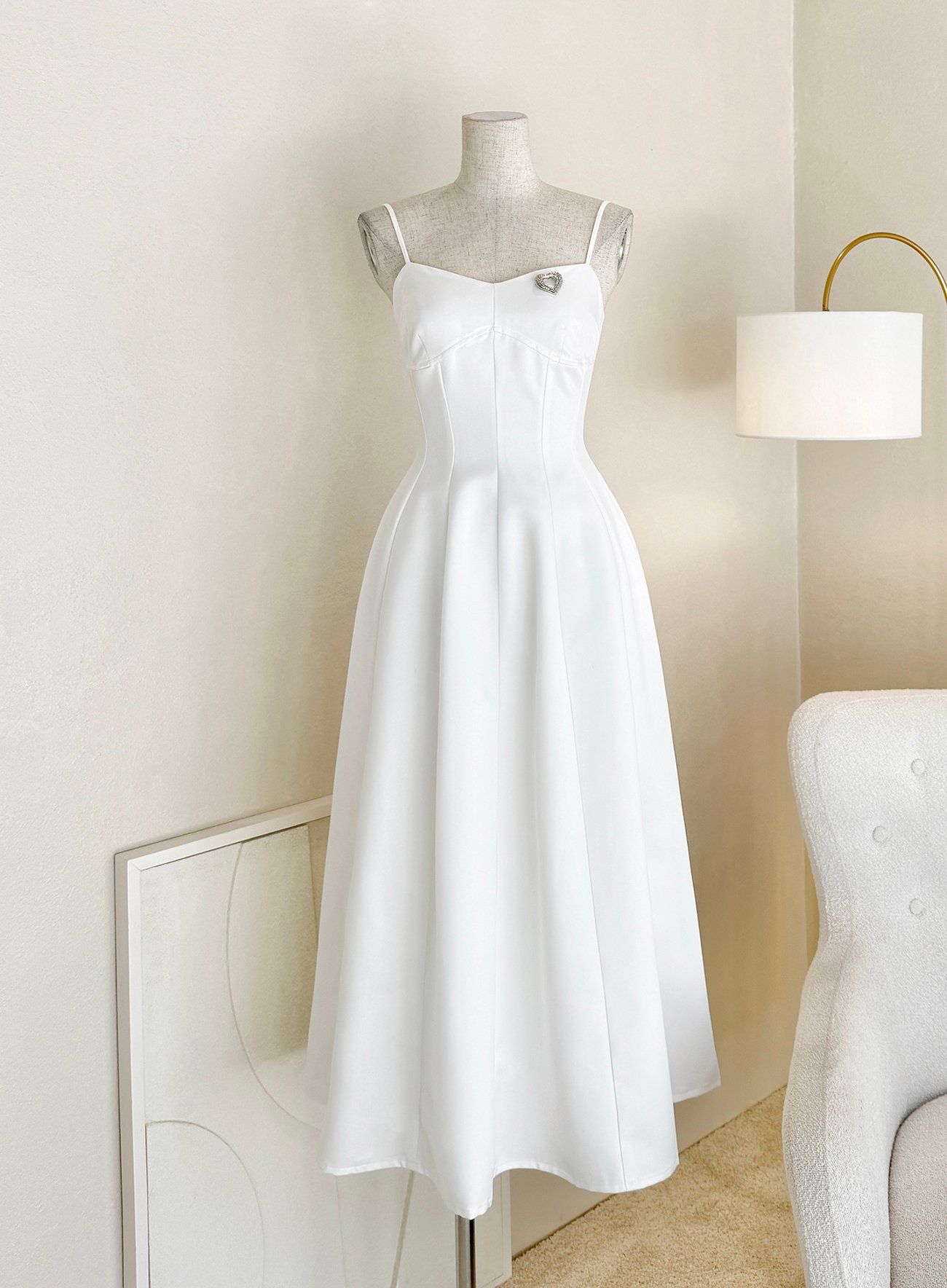 Đầm 2 dây xòe dáng dài-D2789