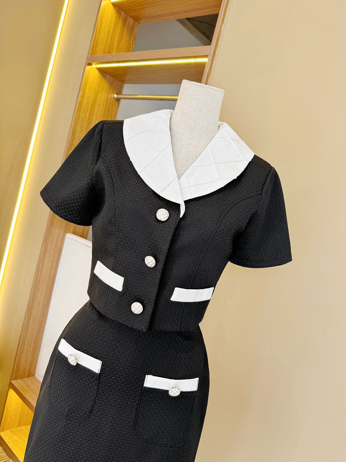 Set áo crop phối chân váy - K3377