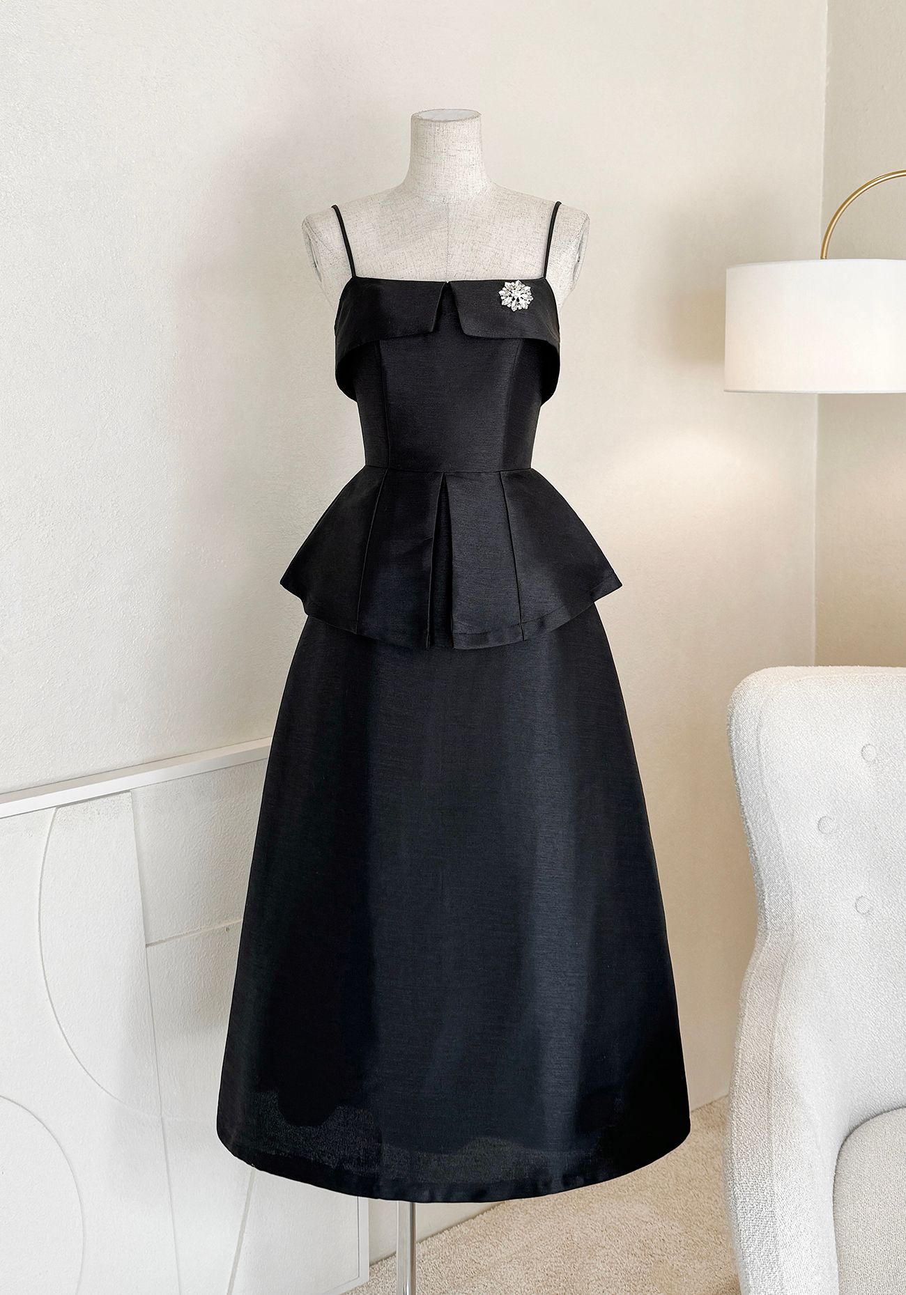 Đầm chữ A dài phối áo peplum - D2814