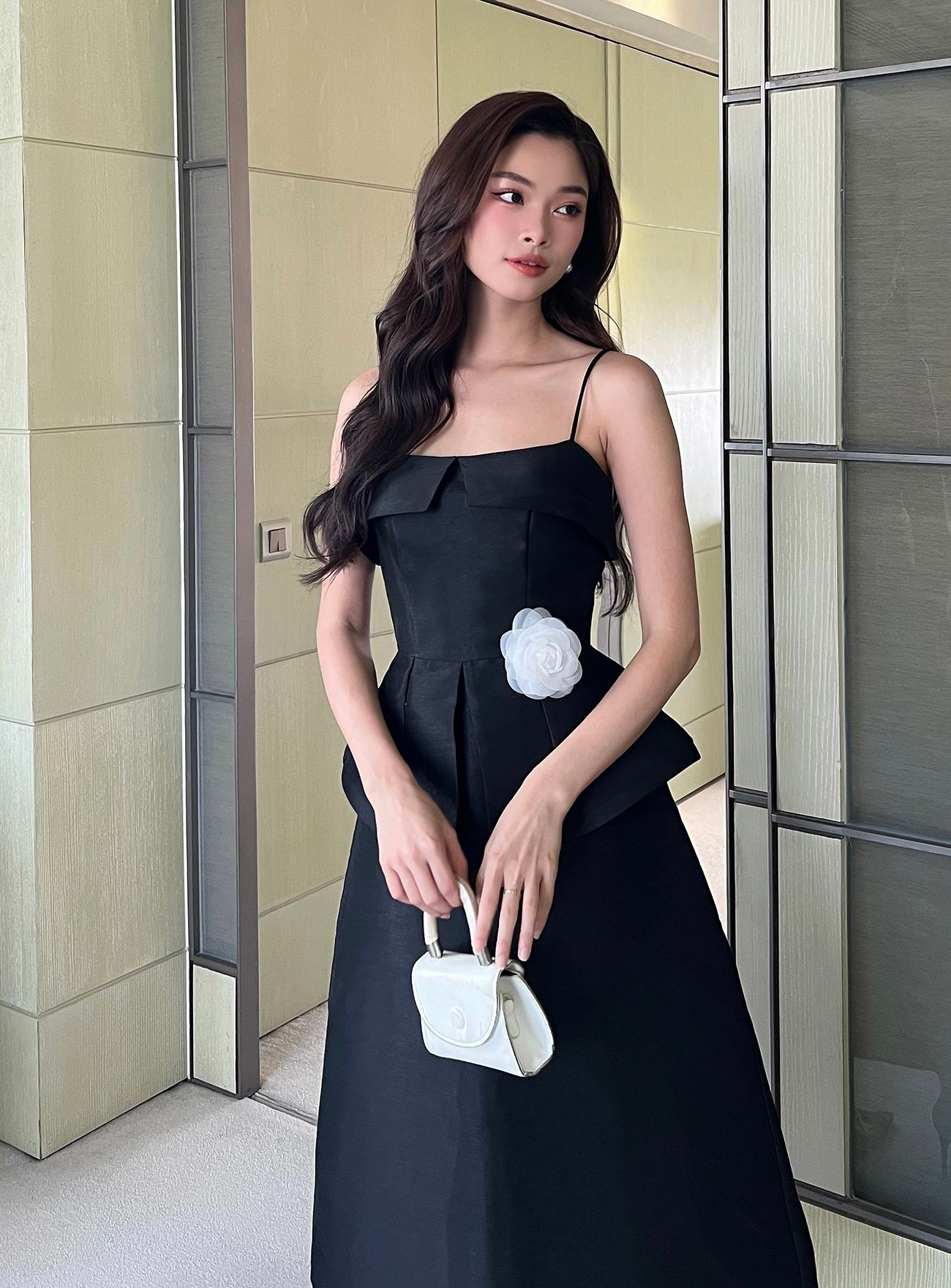 Đầm chữ A dài phối áo peplum - D2814