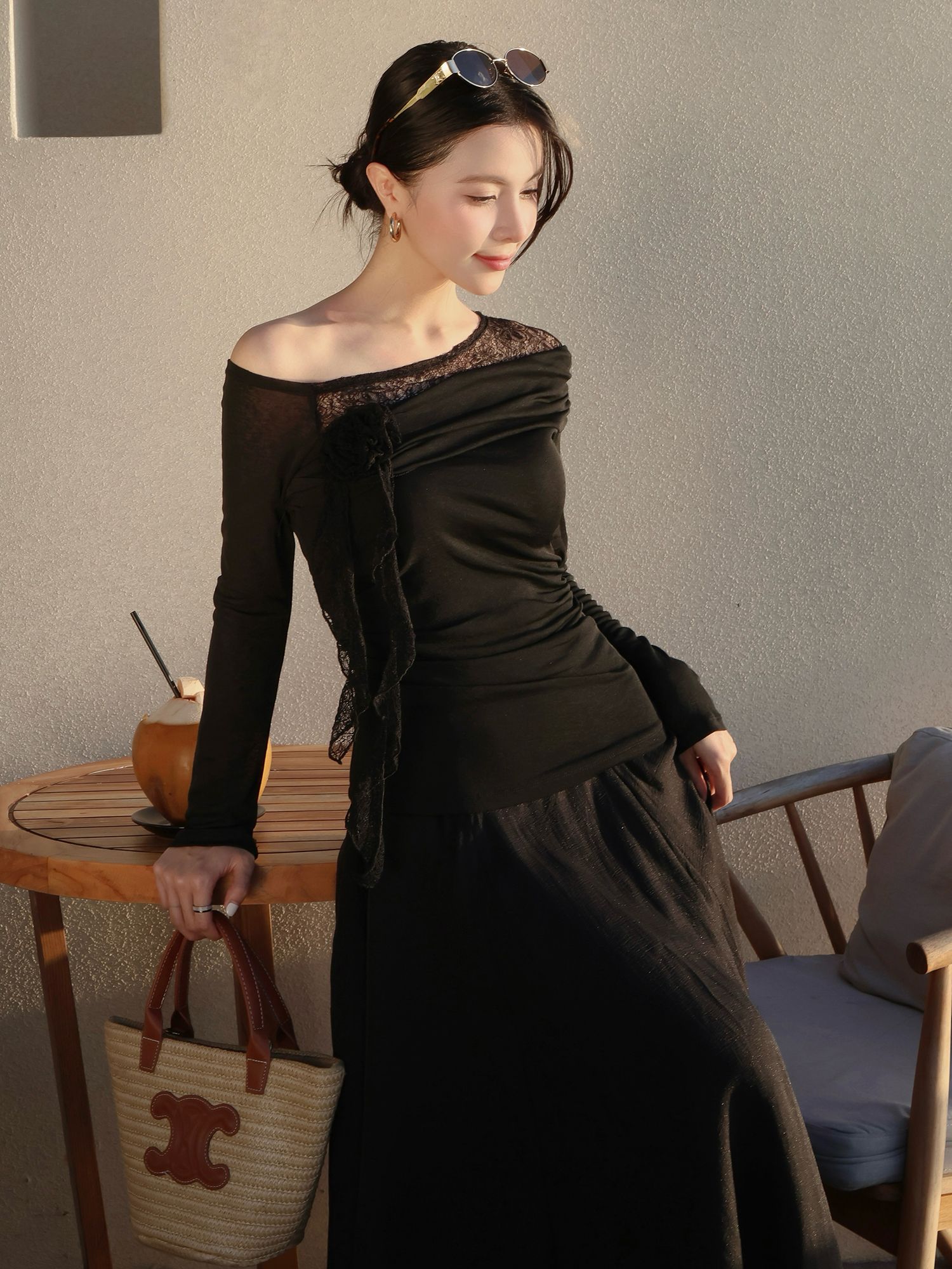 Chân váy dài xòe rã mảnh - V4343T