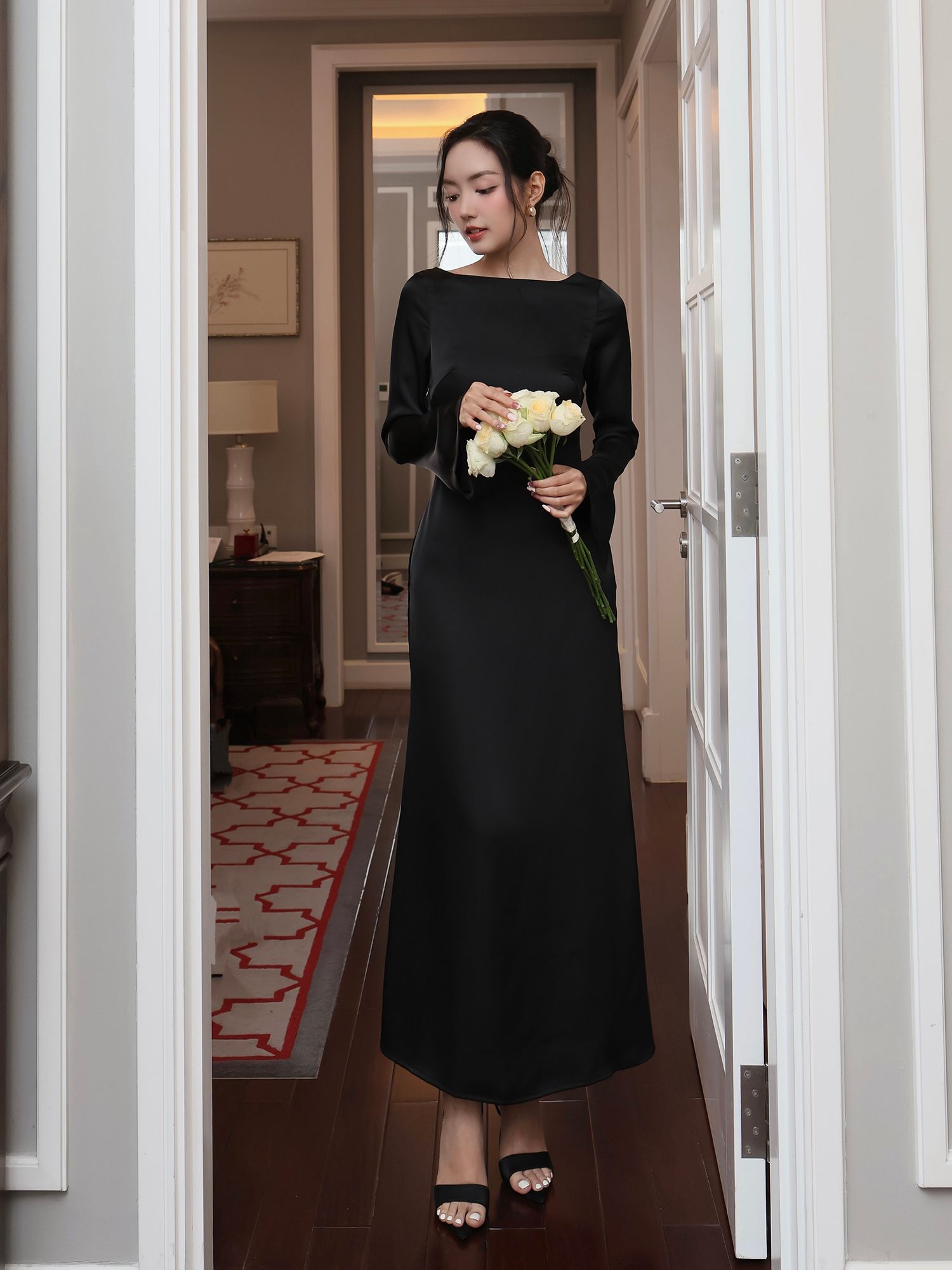 Đầm dự tiệc dài dáng suông - D4268B