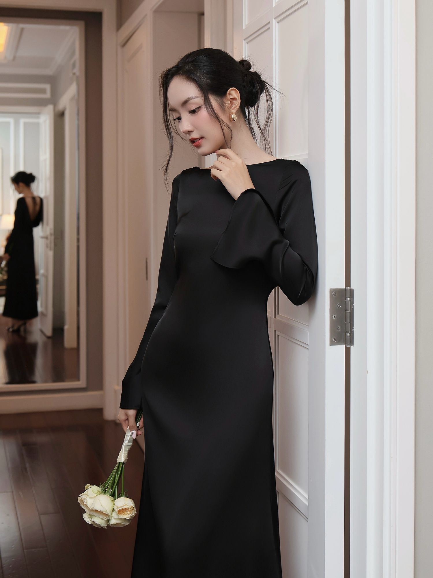 Đầm dự tiệc dài dáng suông - D4268B