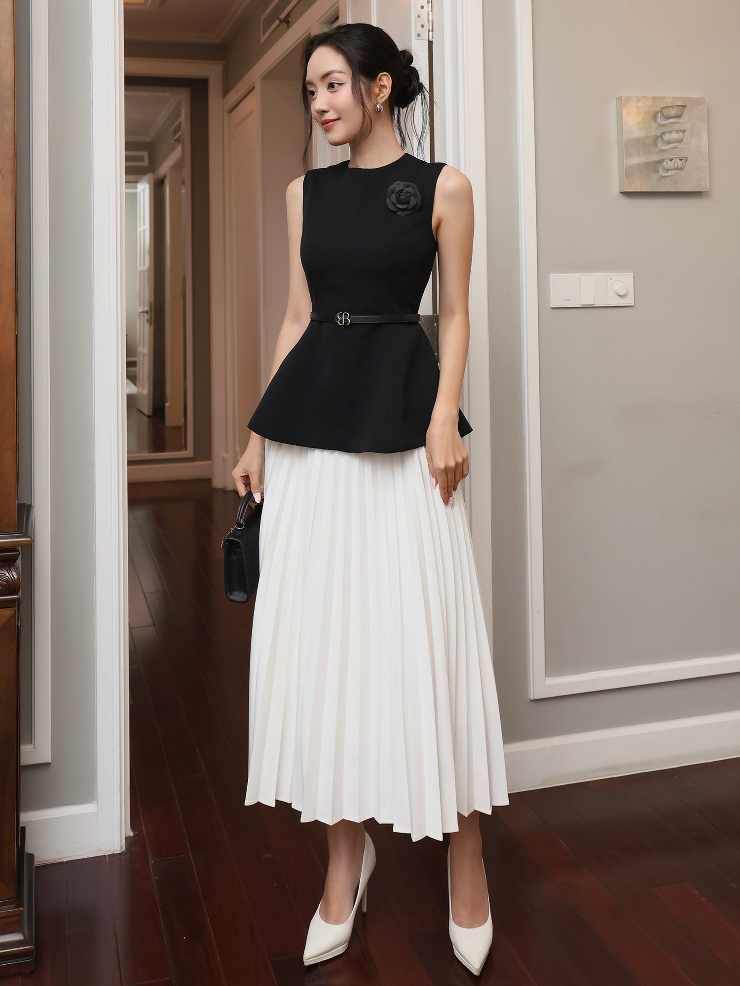 Áo kiểu peplum dự tiệc cổ tròn - A4255A
