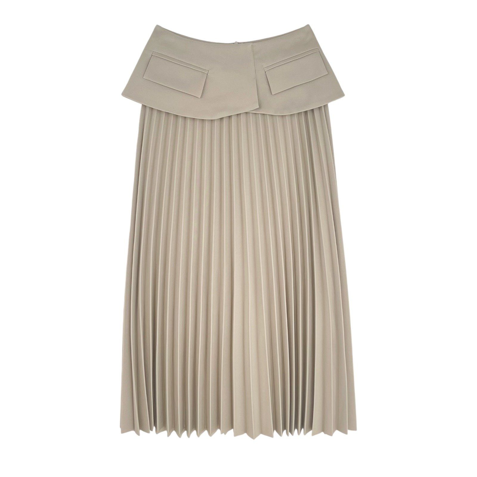 Chân váy dài xếp ly form peplum - V3997H