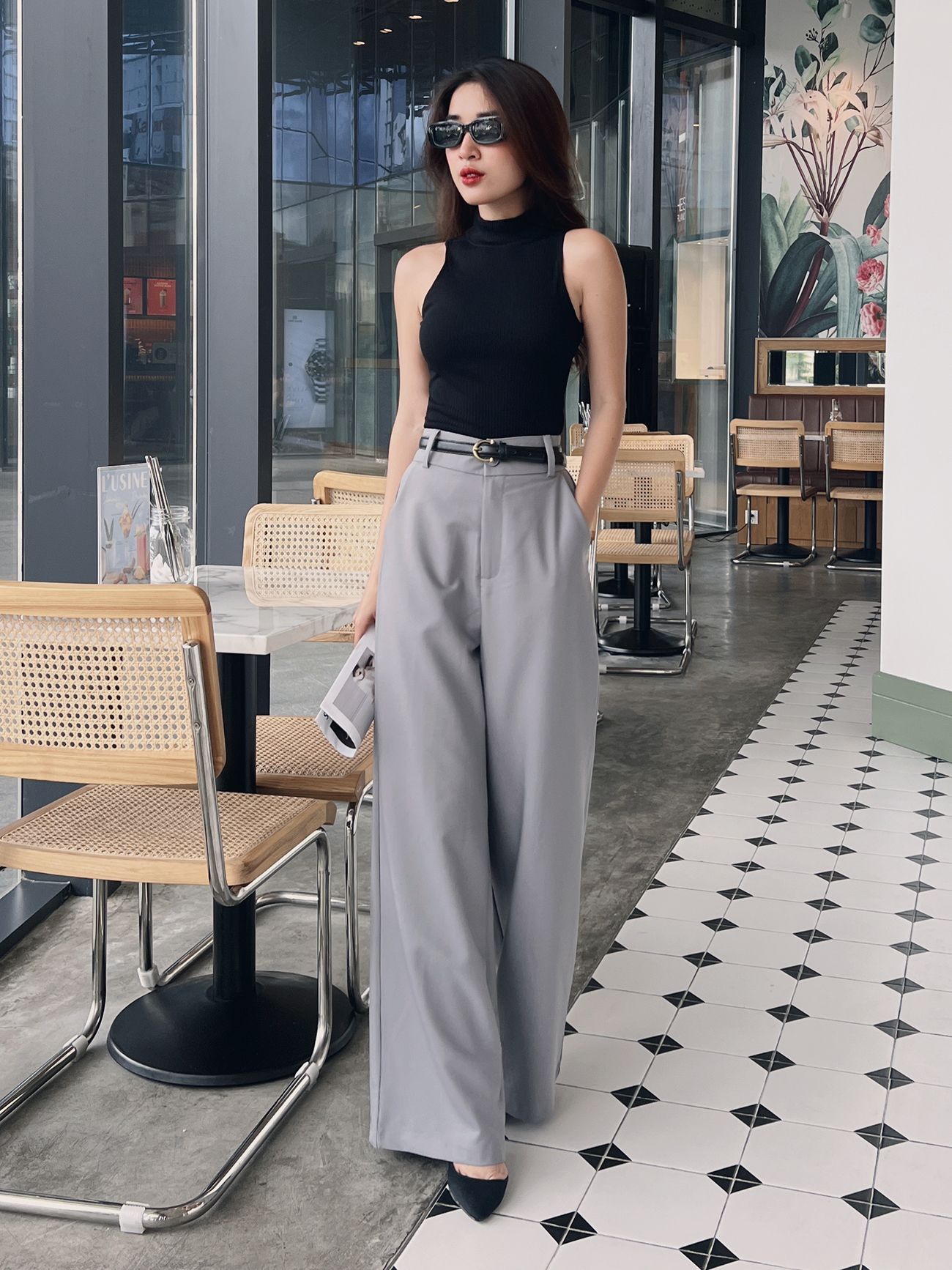Áo thun gân cổ trụ sát nách - A2180S