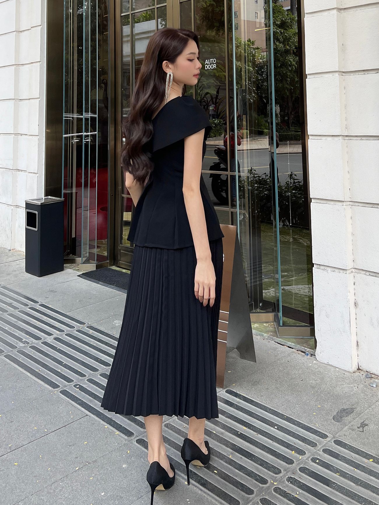 Áo kiểu peplum lệch vai - TK356
