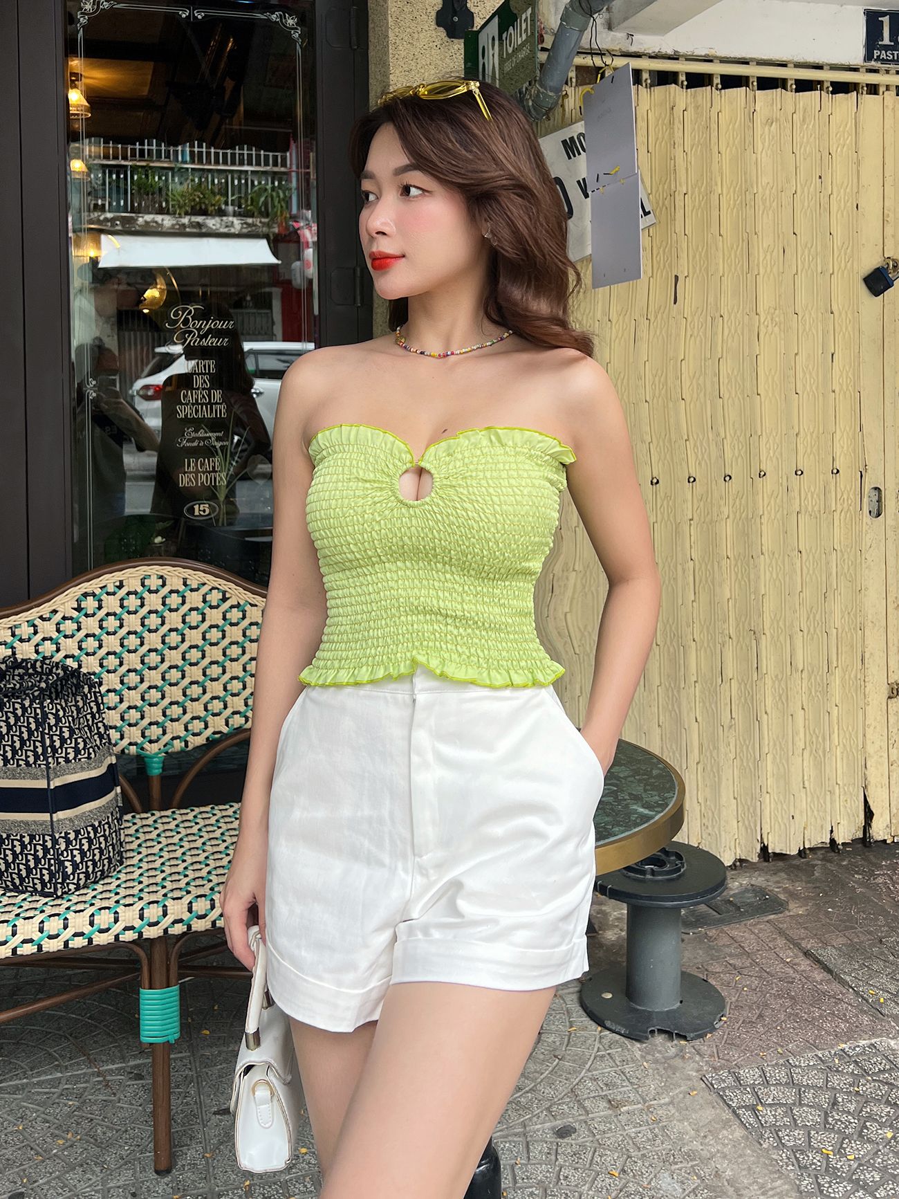 Áo kiểu ống crop có cúp ngực - BBA1957